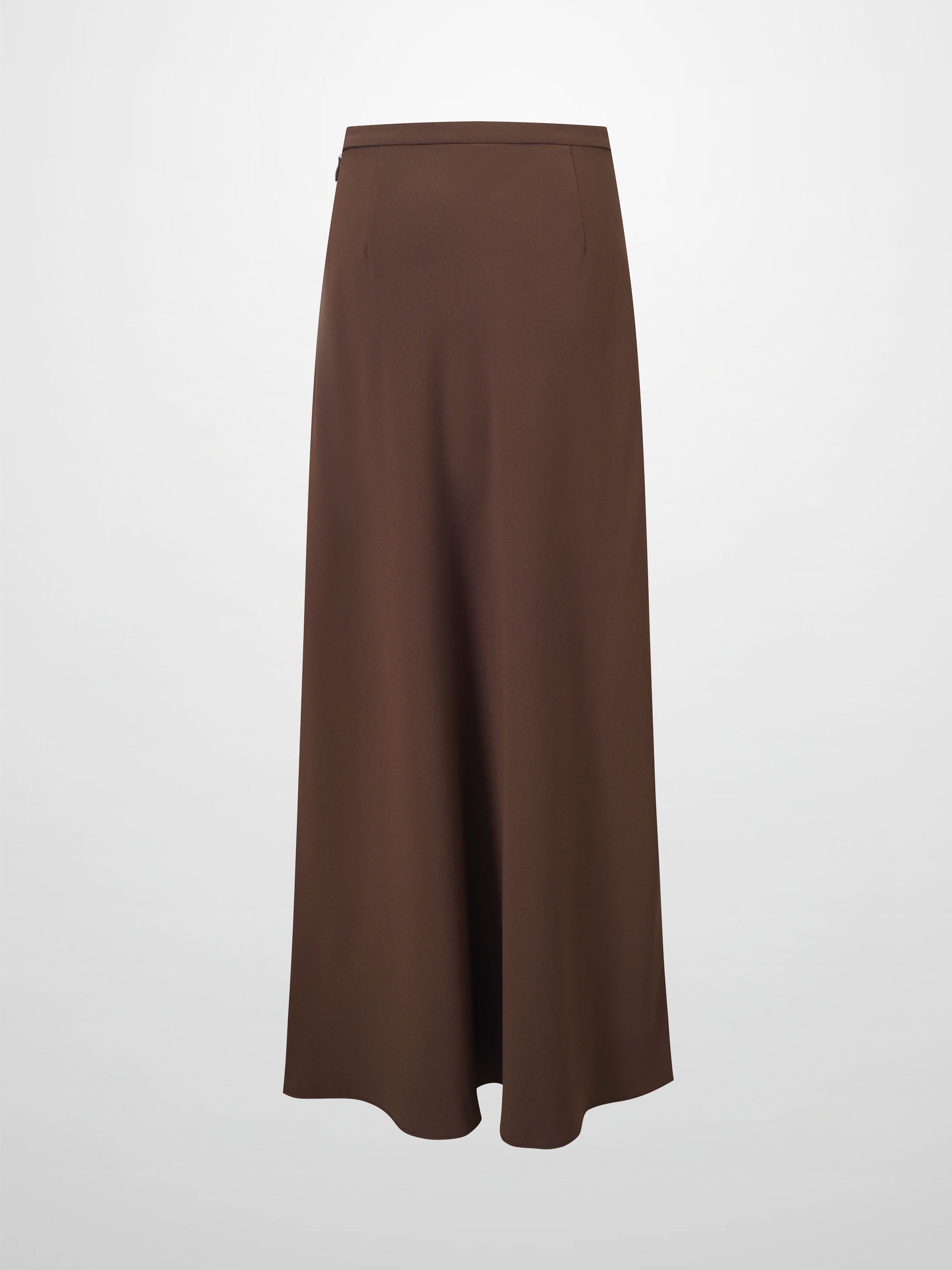 Crepe Flare Skirt-Brown