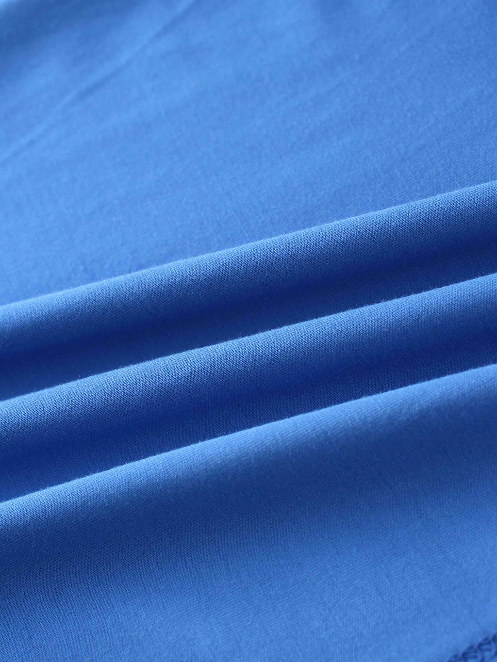 RIBBED BOTTOM T-SHIRT-COBALT BLUE