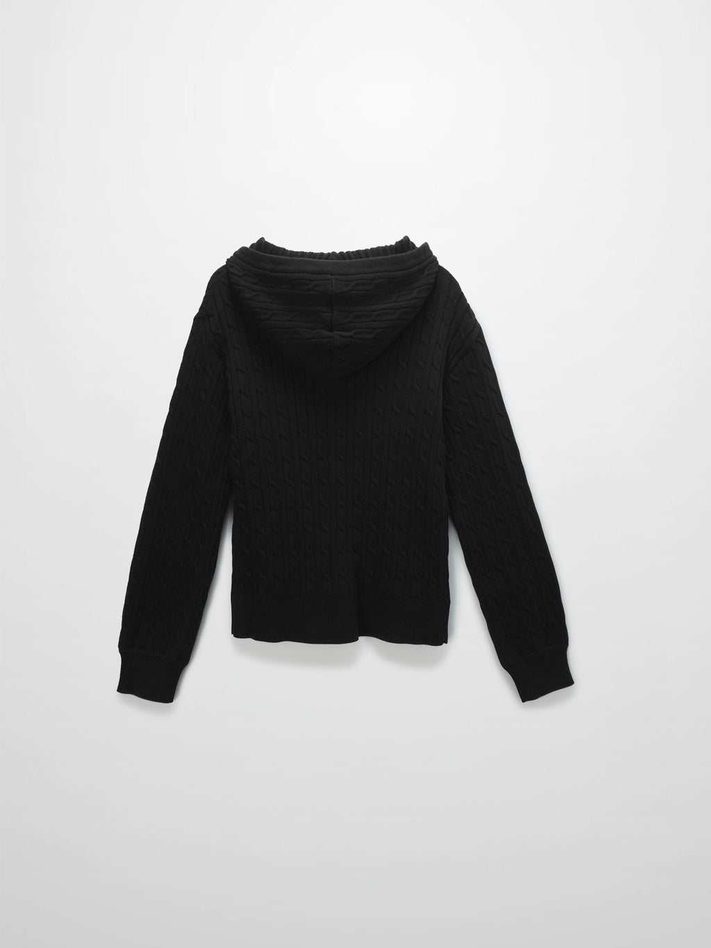 Zip Up Cable Hoodie-Black