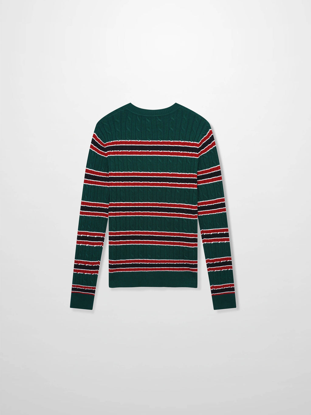 Striped Cable Sweater-Green Stripe