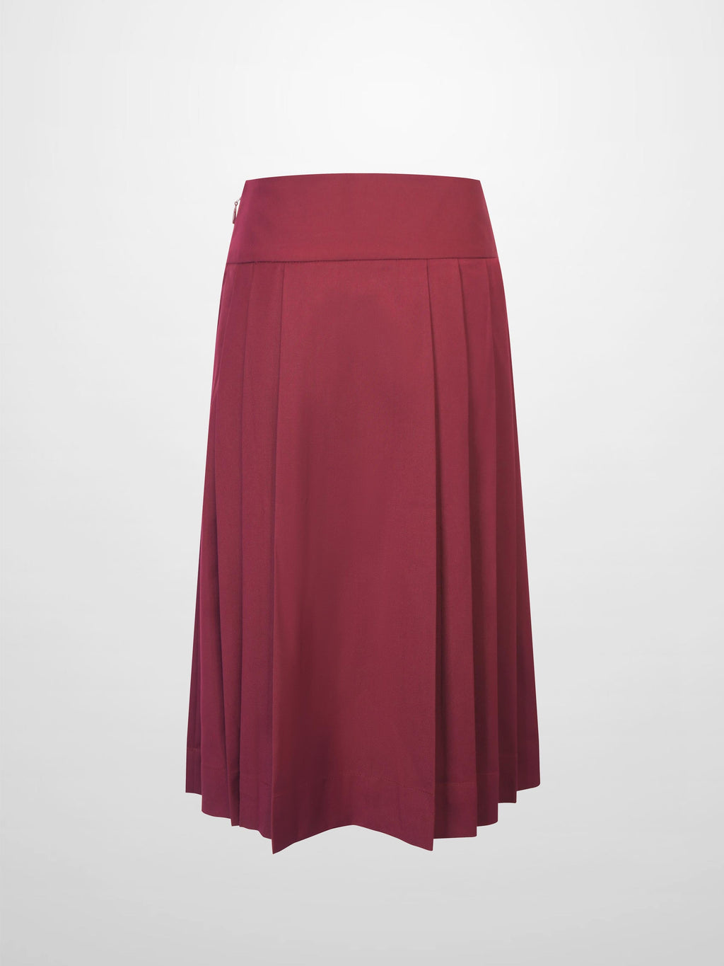 Yoke Pleated Skirt-Burgundy