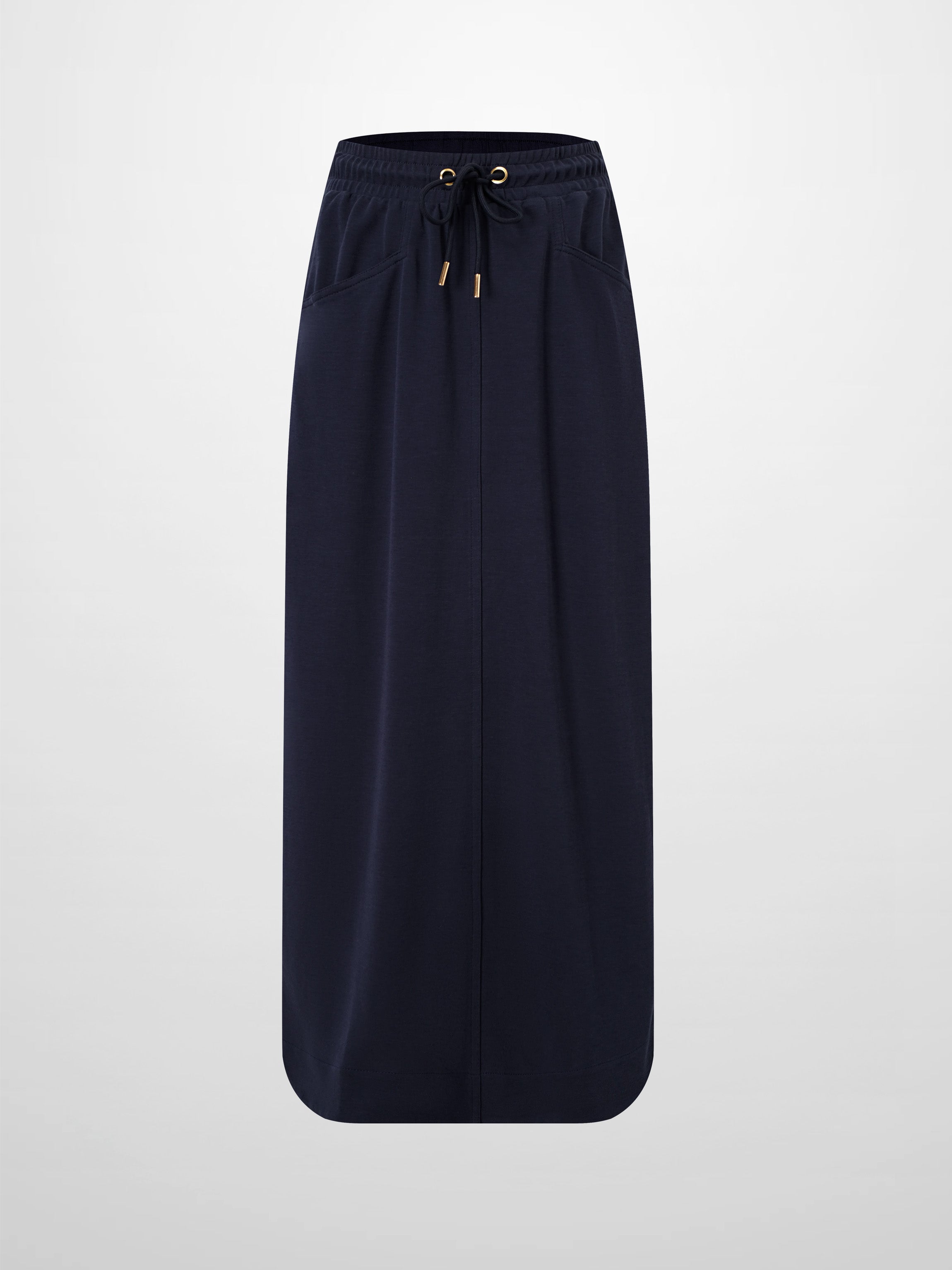 Drawstring Pocket T-Shirt Skirt-Navy