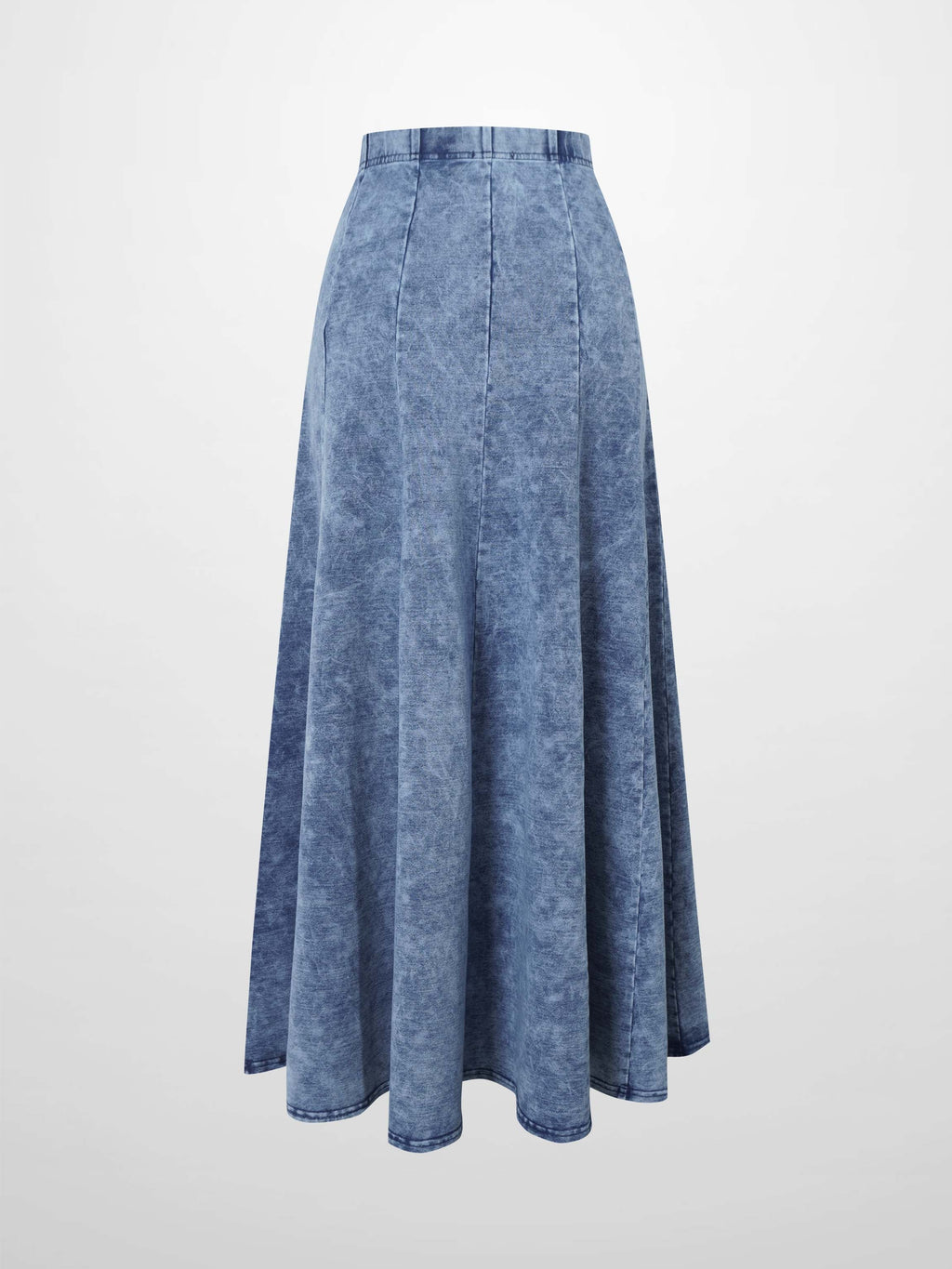 Paneled Flare Skirt 37"-Light Blue Wash