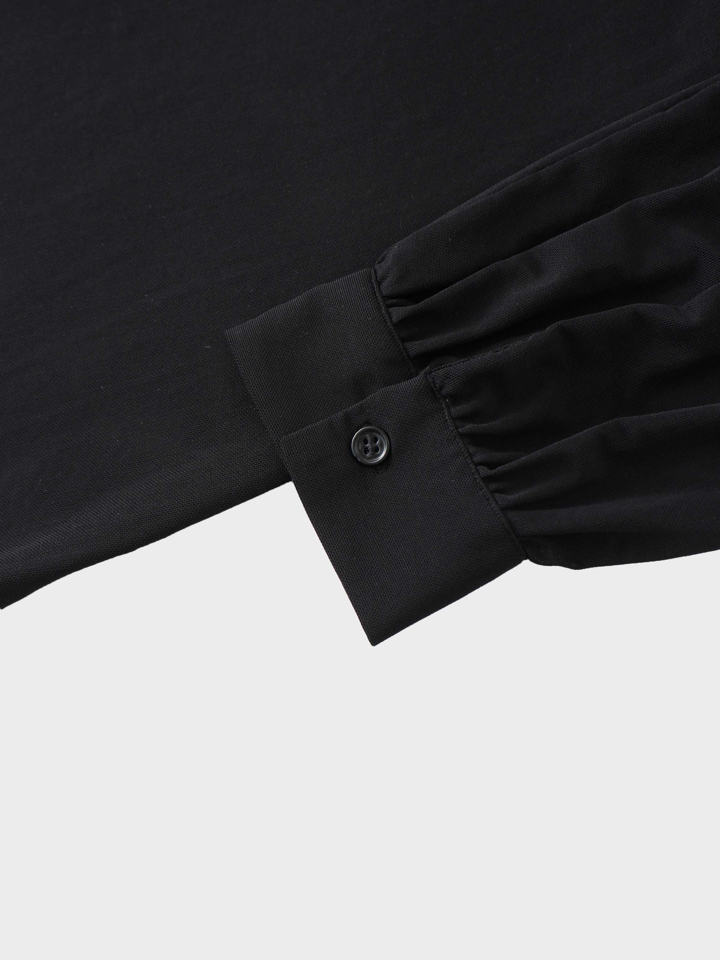 Mesh Ruffle Maxi Dress-Black