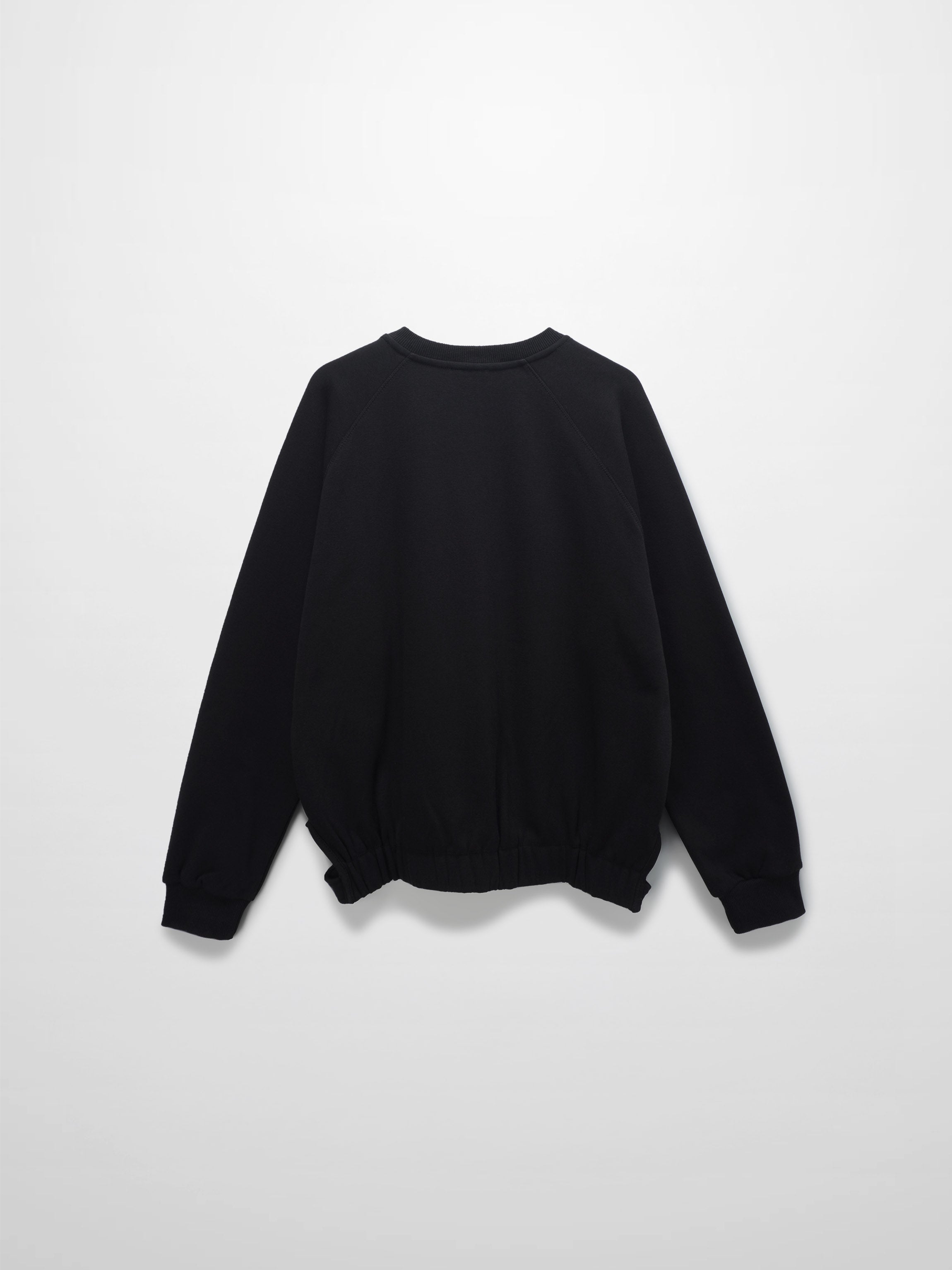 Side Strap Dolman Sweatshirt-Black