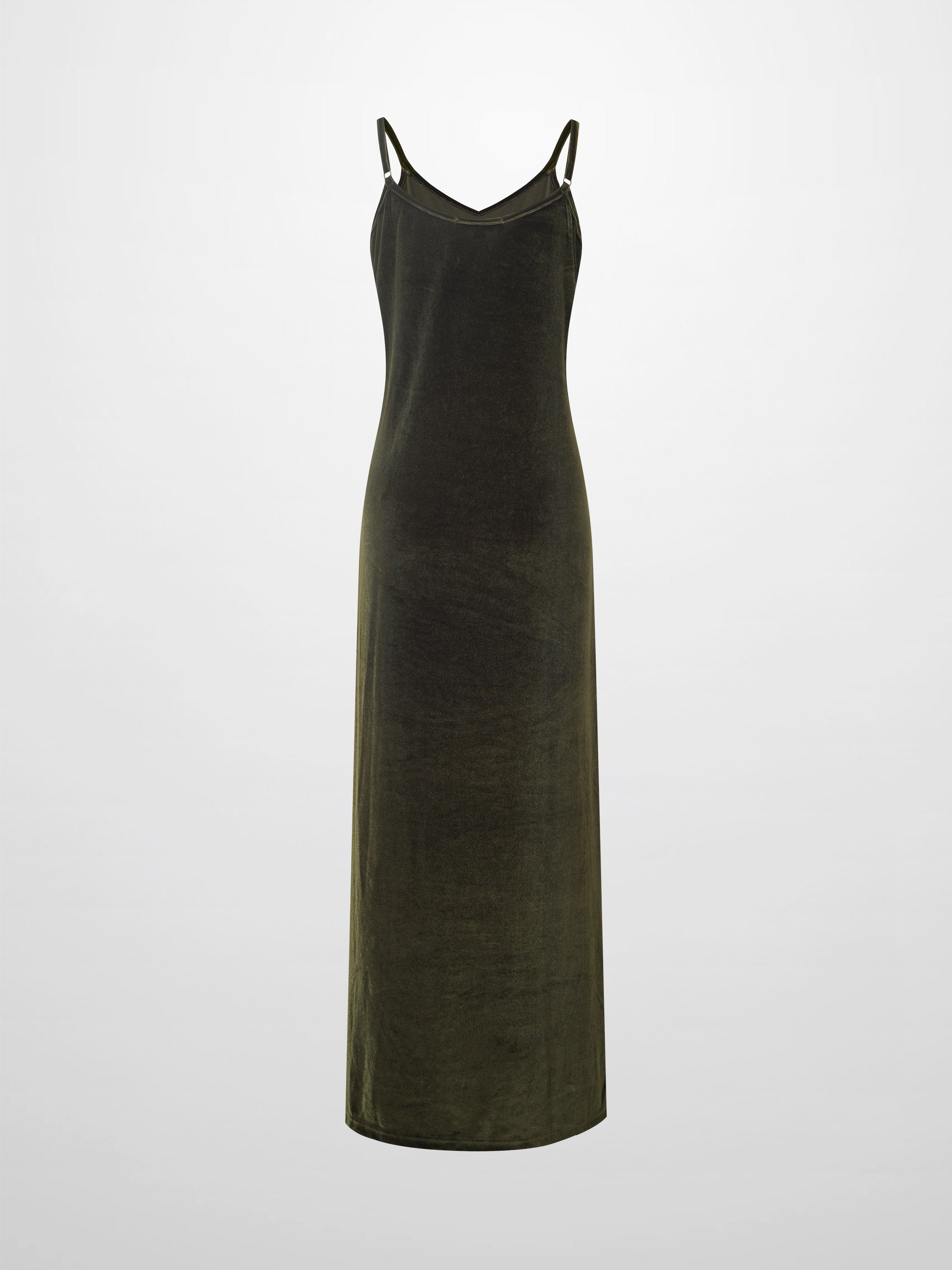 Ombre Velour Slip Dress-Green