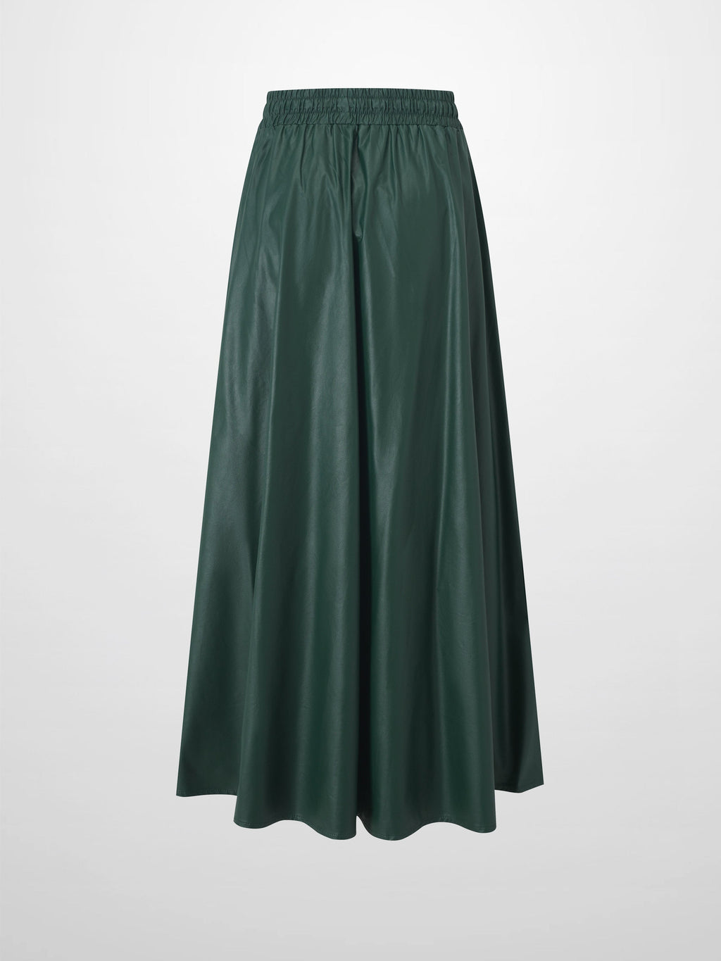 Drawstring Faux Leather Skirt-Hunter Green