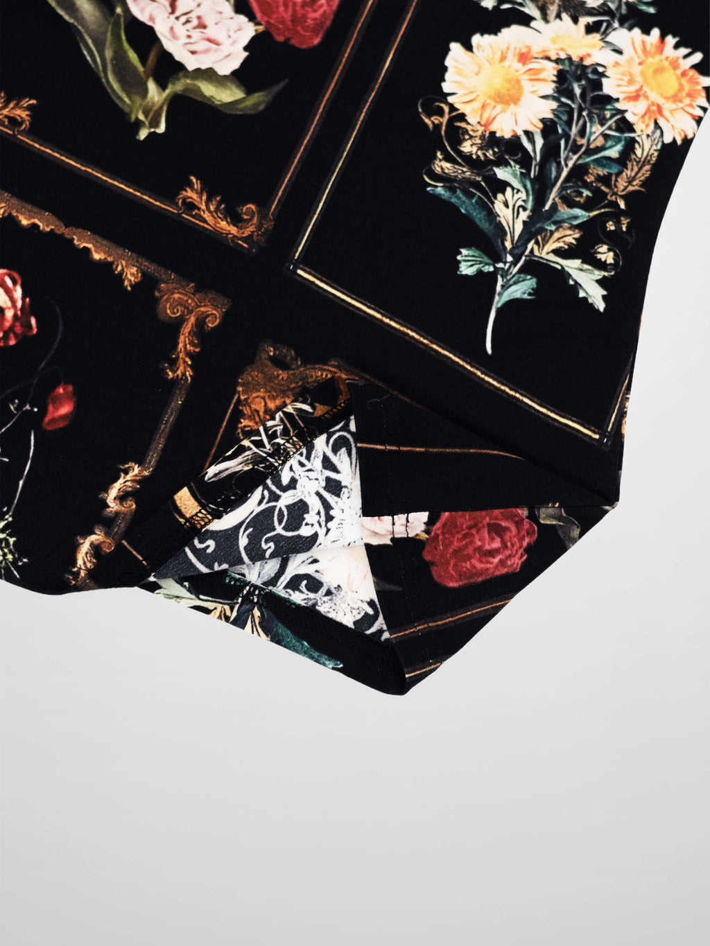 Printed Modal Turtleneck-Floral Portrait