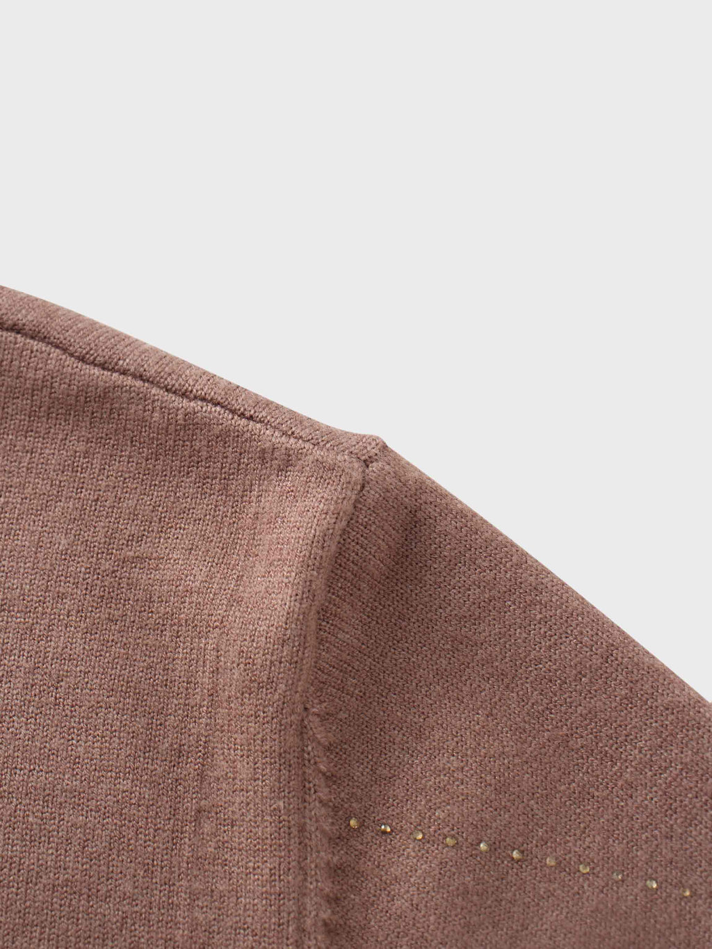 Diamond Stud Design Sweater-Mocha Mousse