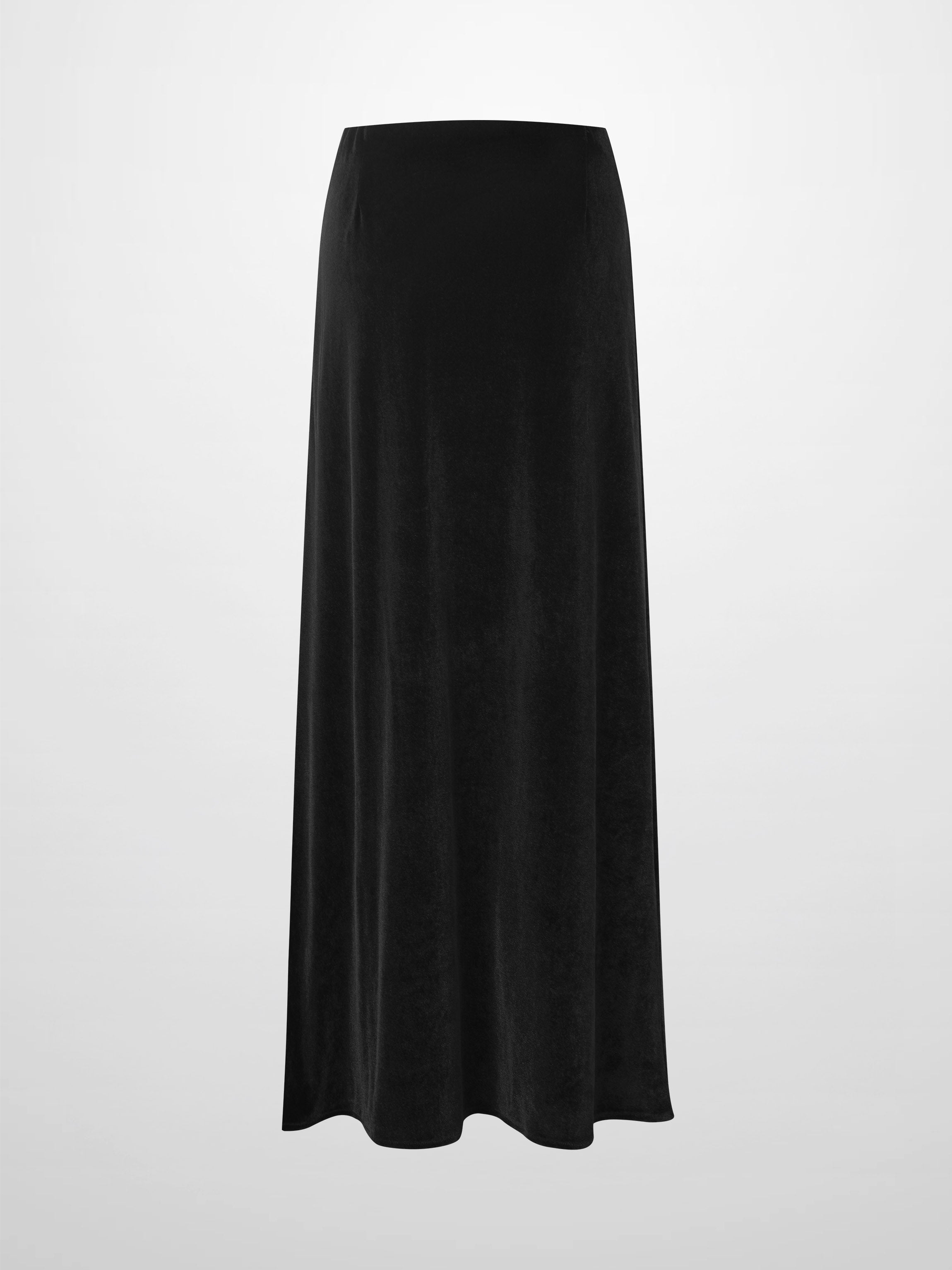 Velour Slip Skirt-Black