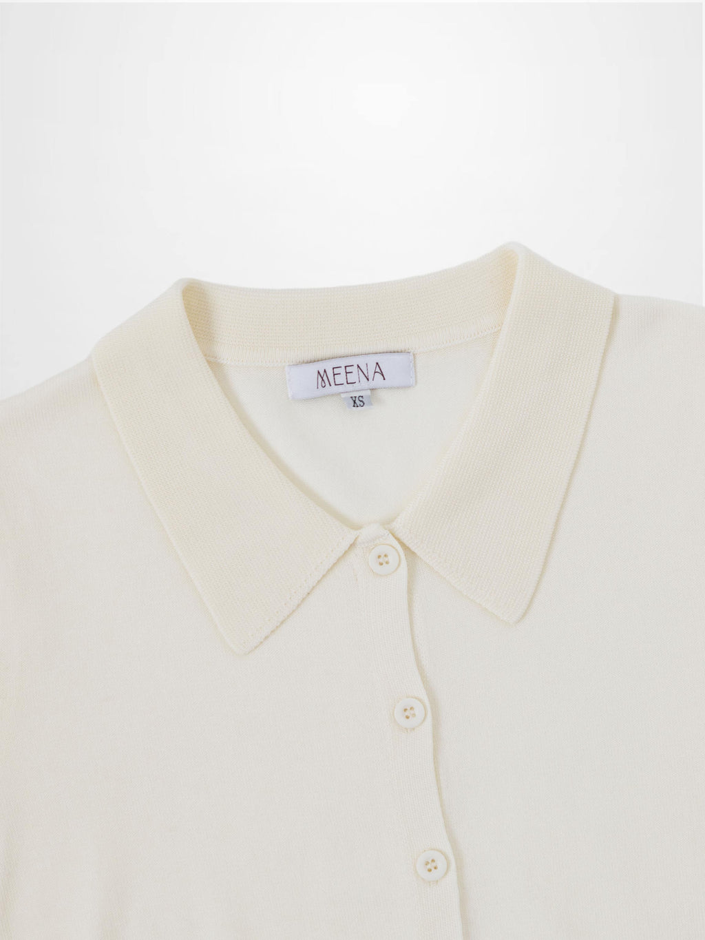 Wool Blend Collared Cardigan-Ivory