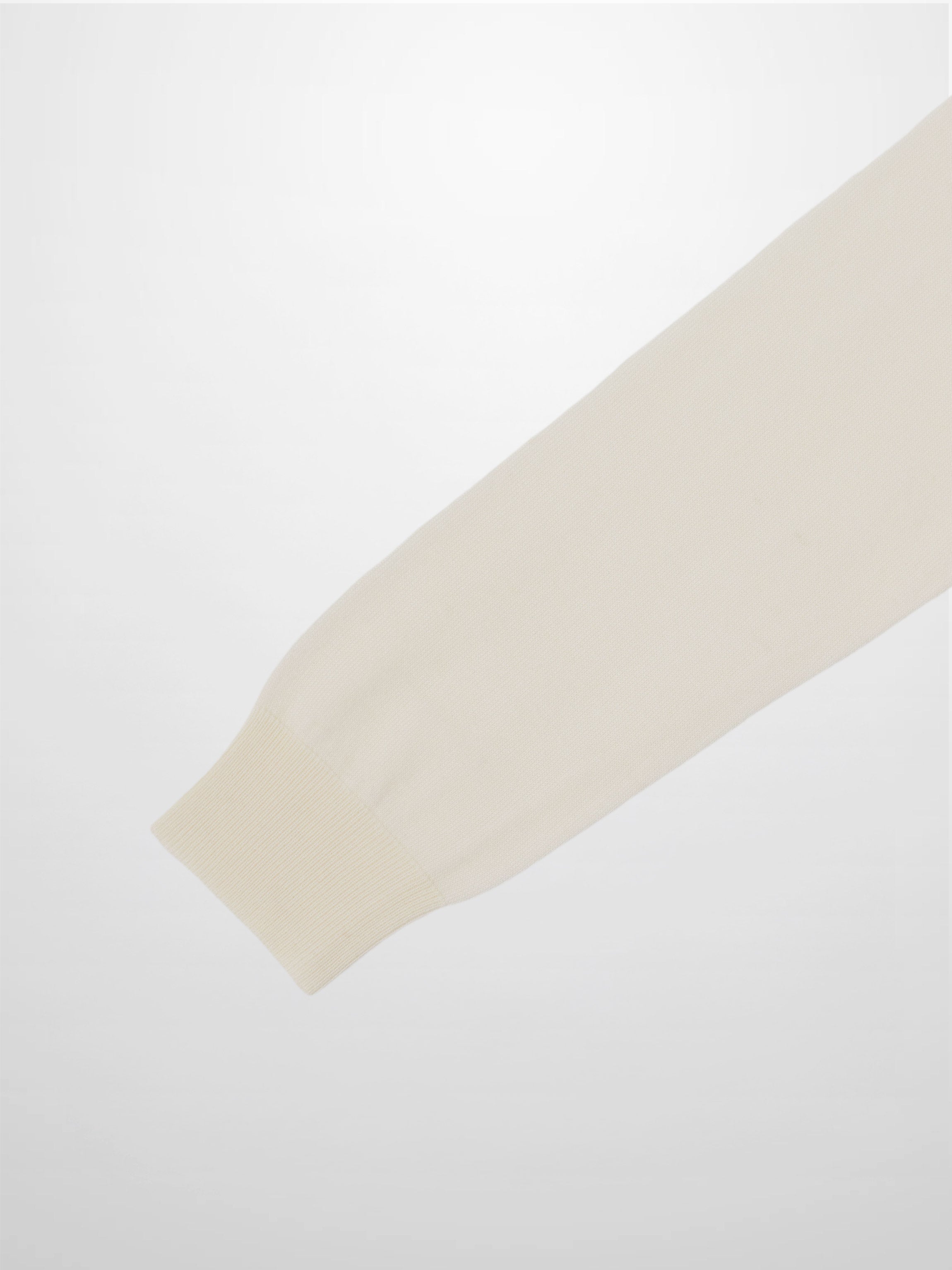 Wool Blend Collared Cardigan-Ivory