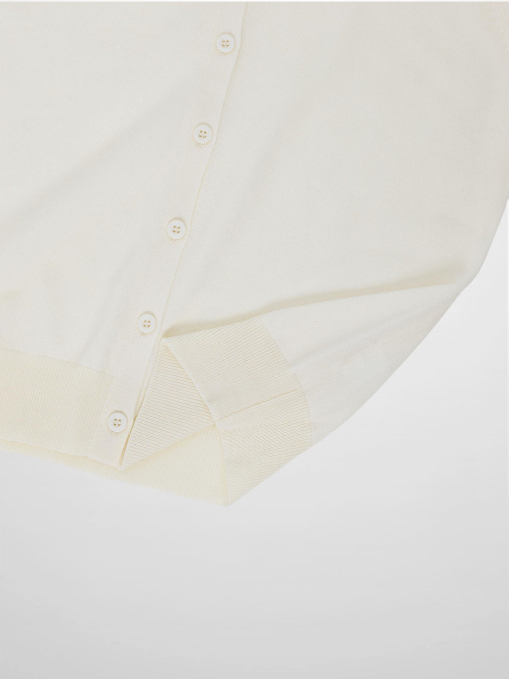 Wool Blend Collared Cardigan-Ivory