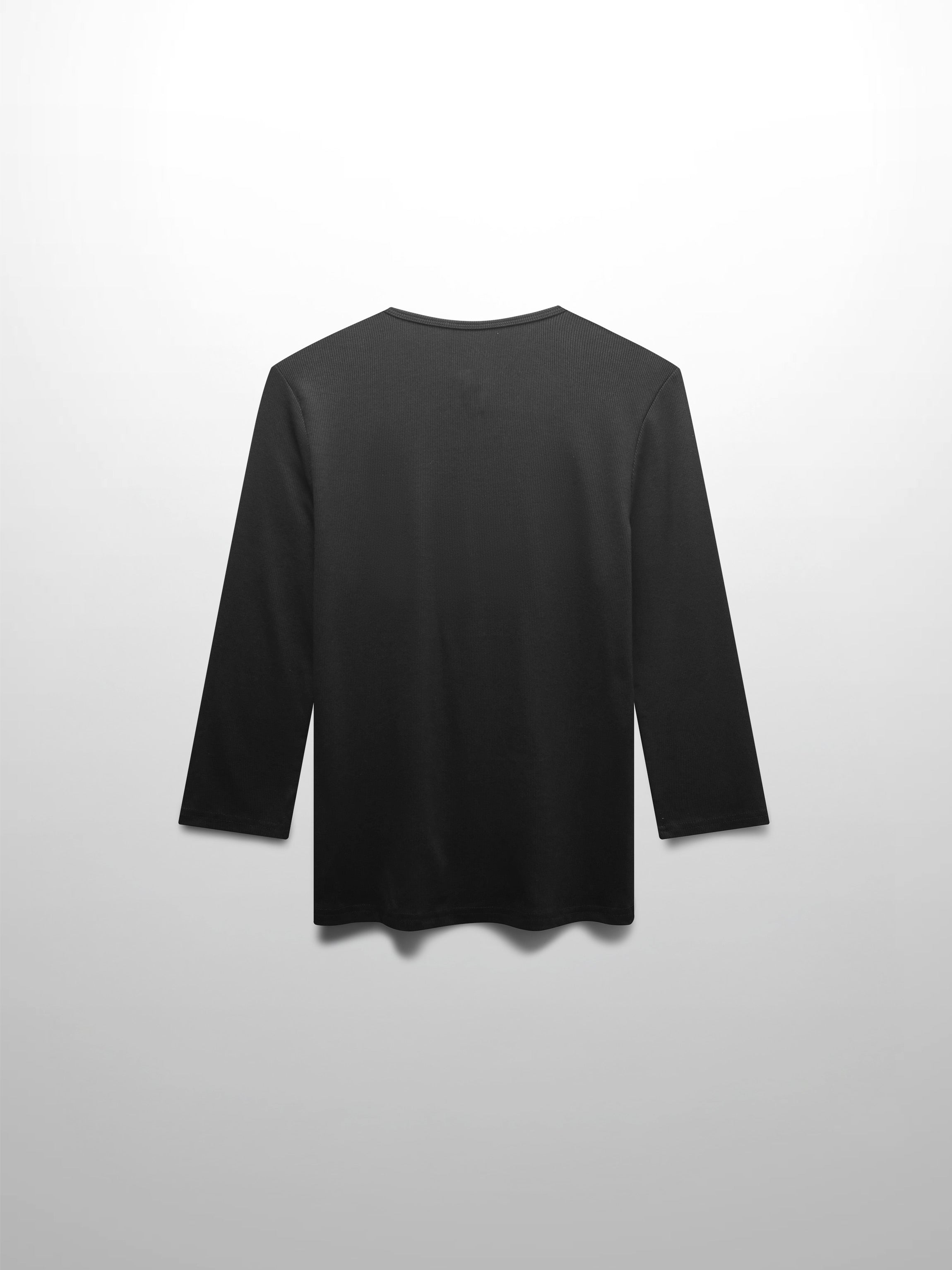 RIBBED HIGH V 3Q - BLACK