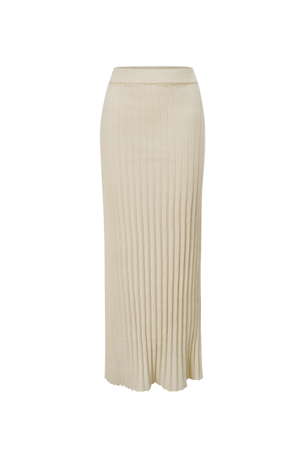 Knit Ribbed Maxi Skirt-Ivory