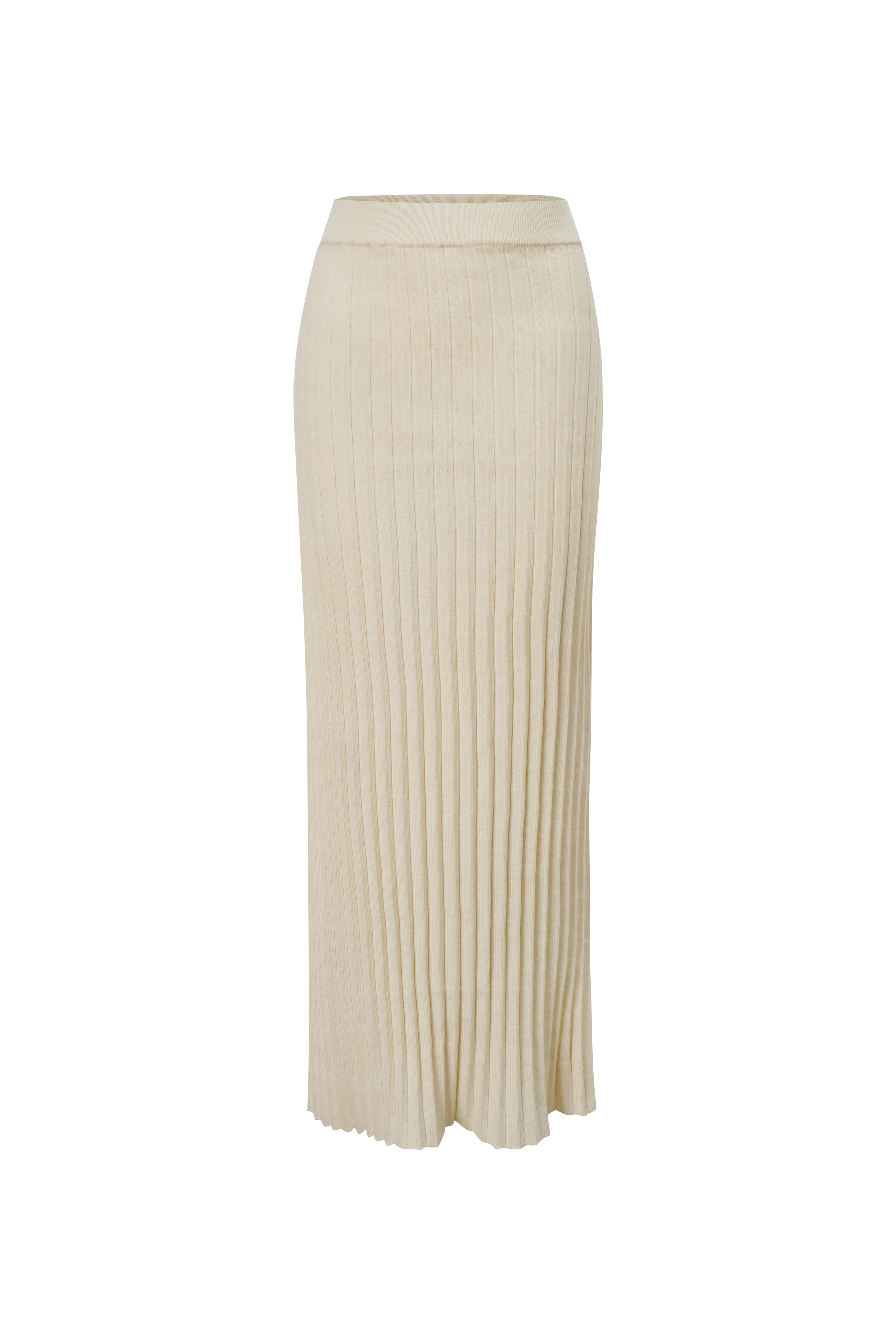 Knit Ribbed Maxi Skirt-Ivory
