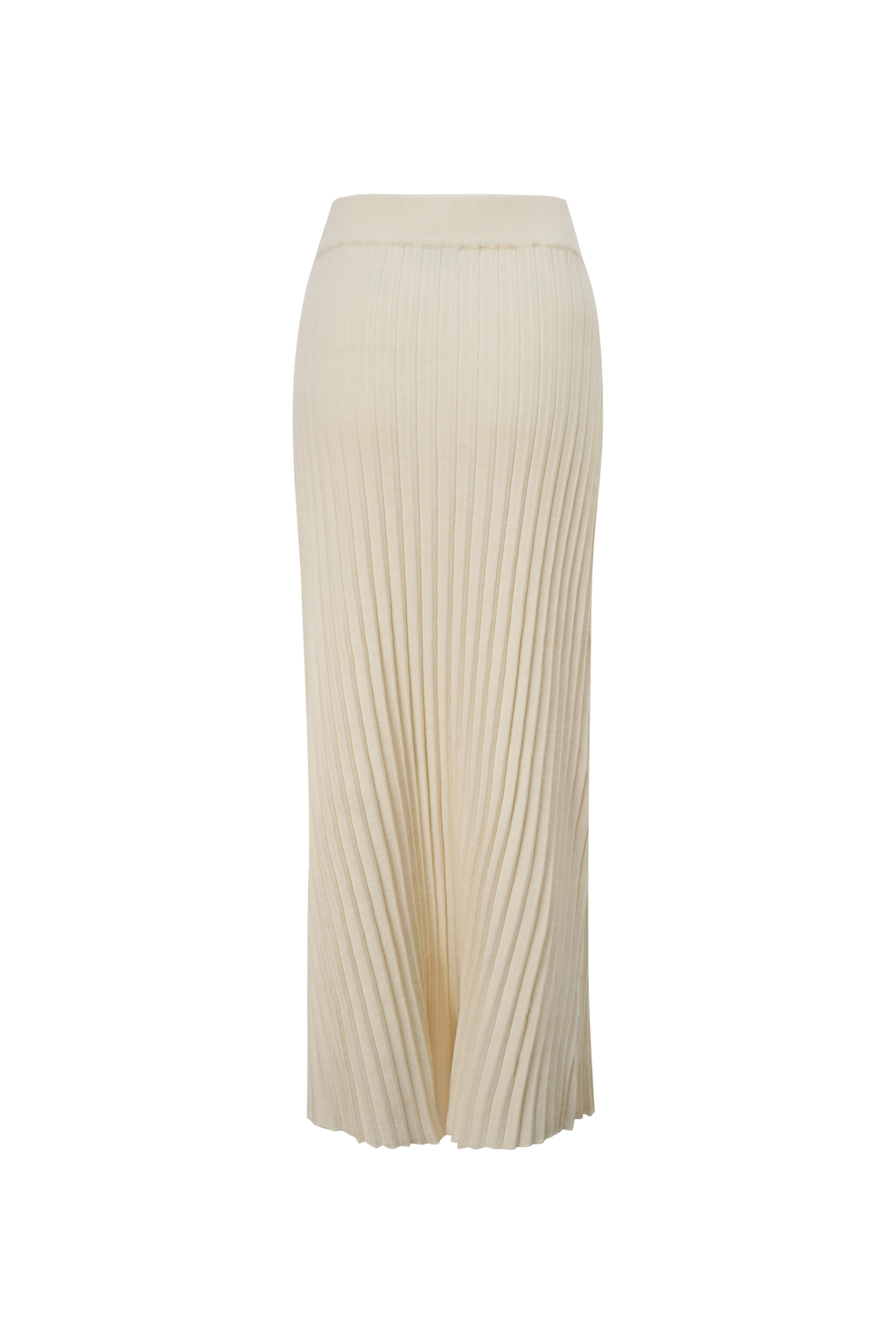 Knit Ribbed Maxi Skirt-Ivory