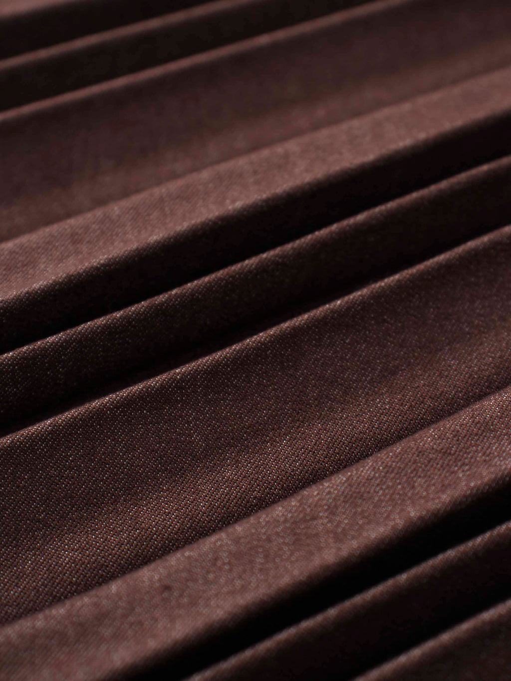 Denim Pleated Skirt-Dark Brown