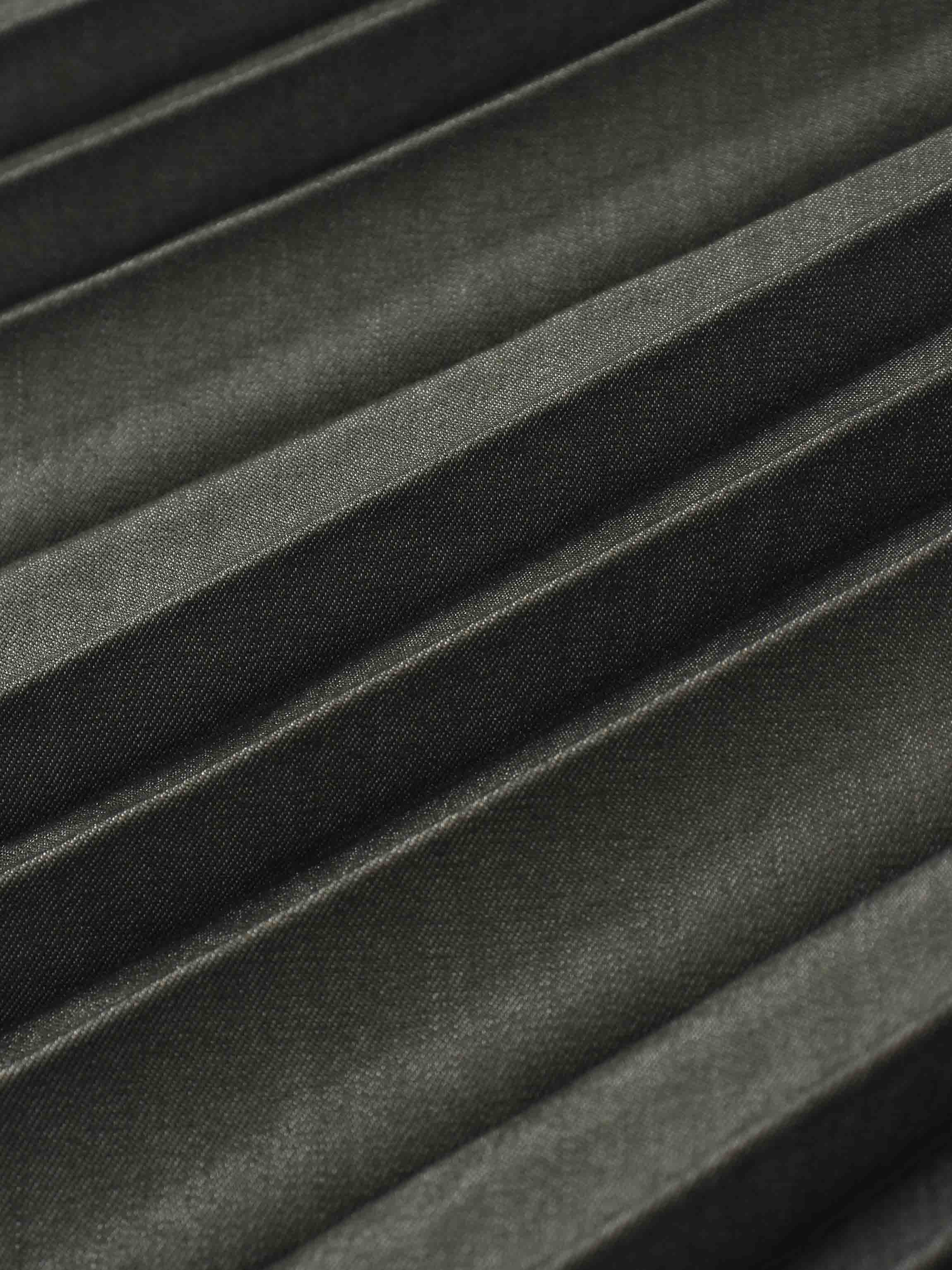 Denim Pleated Skirt-Olive