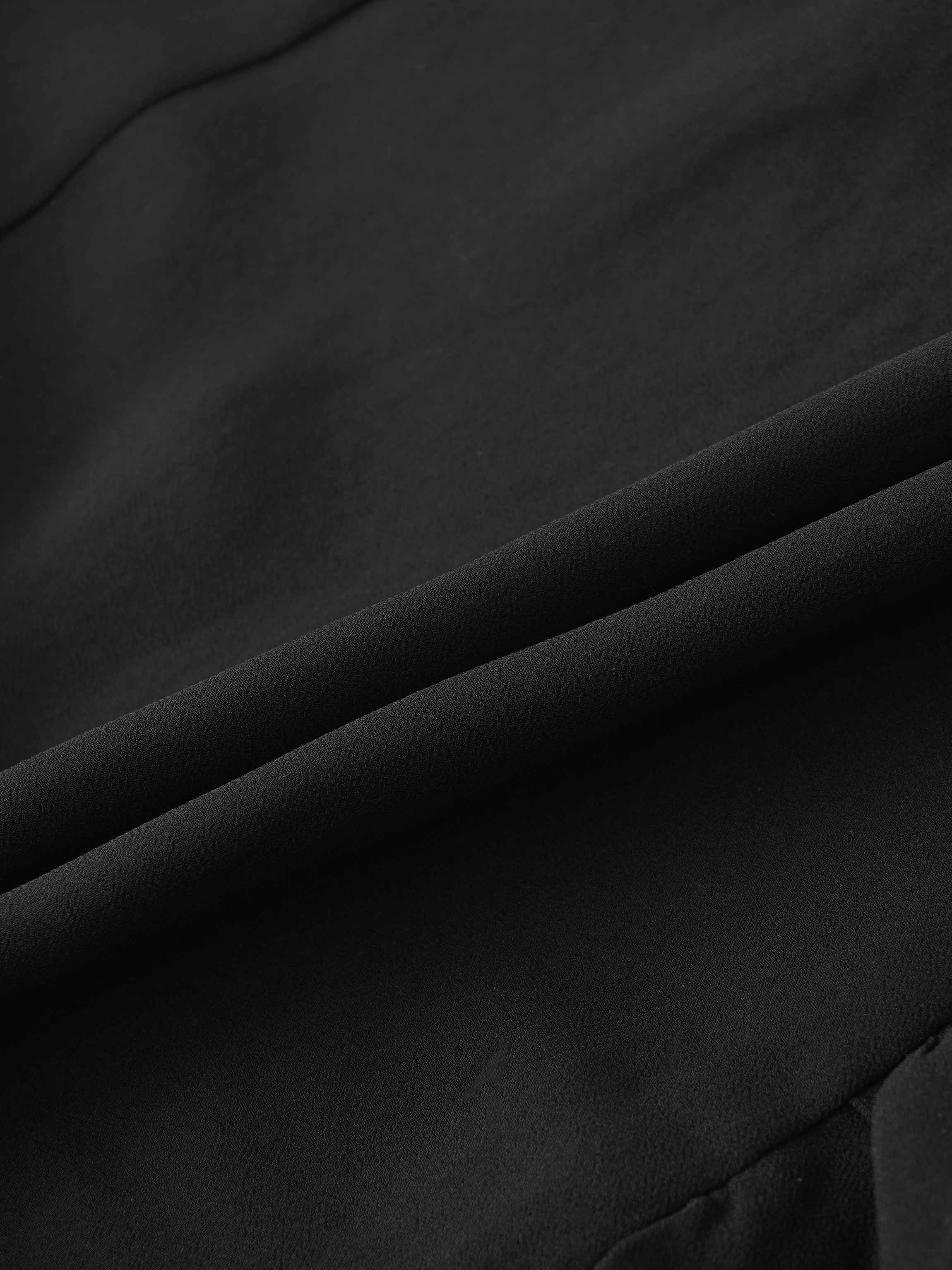 Ruffle Trim Maternity Dress-Black