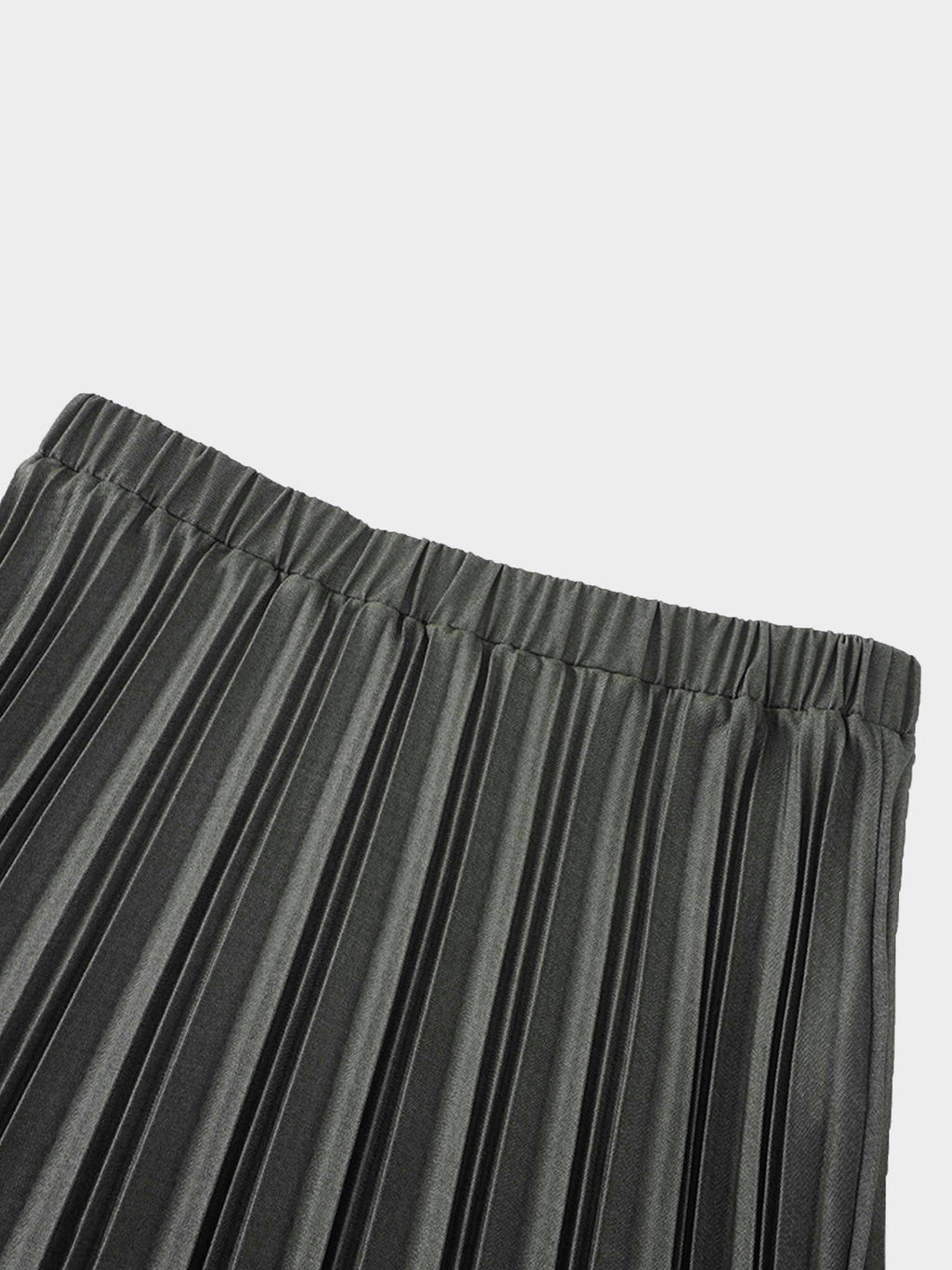 Denim Pleated Skirt-Olive