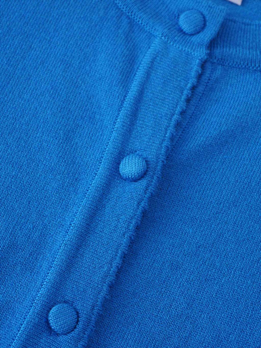 Trim Detail Crew Crop Cardigan-Bright Blue