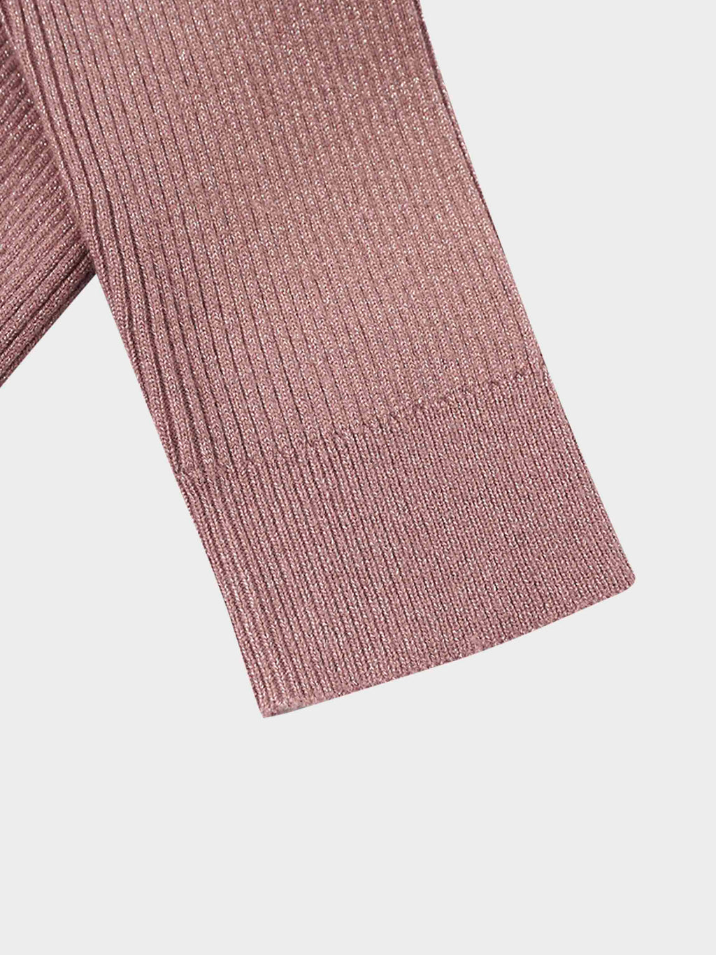Lurex Ribbed Sweater-Mauve