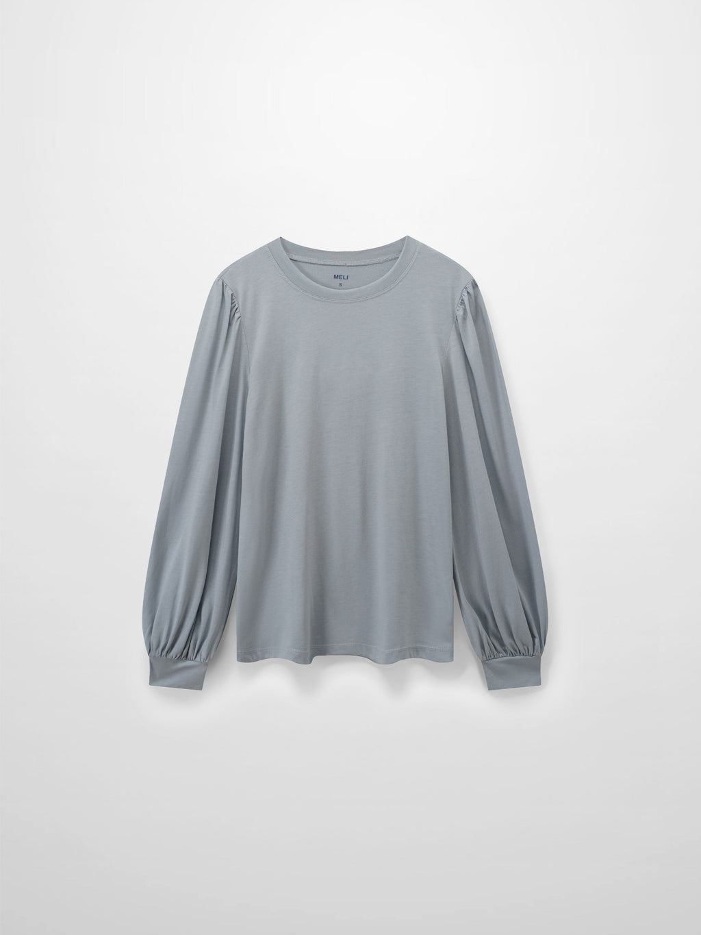 Bubble Sleeve T-Shirt-Light Blue