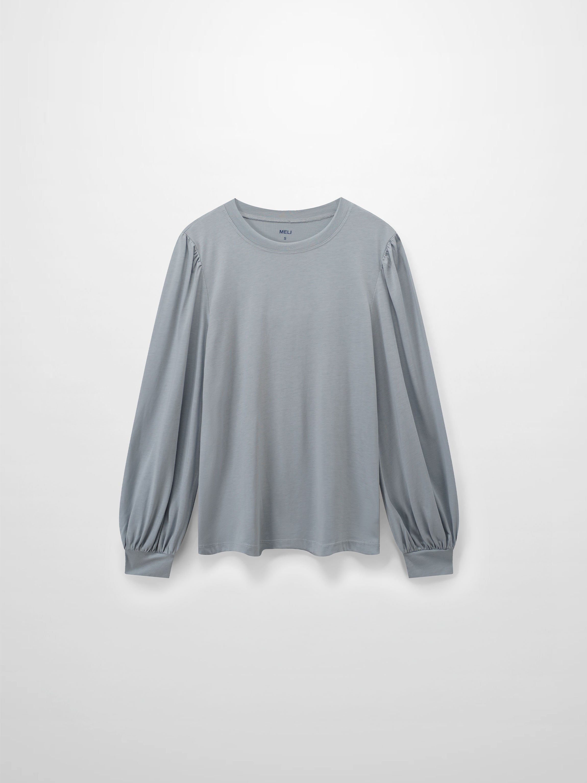 Bubble Sleeve T-Shirt-Light Blue