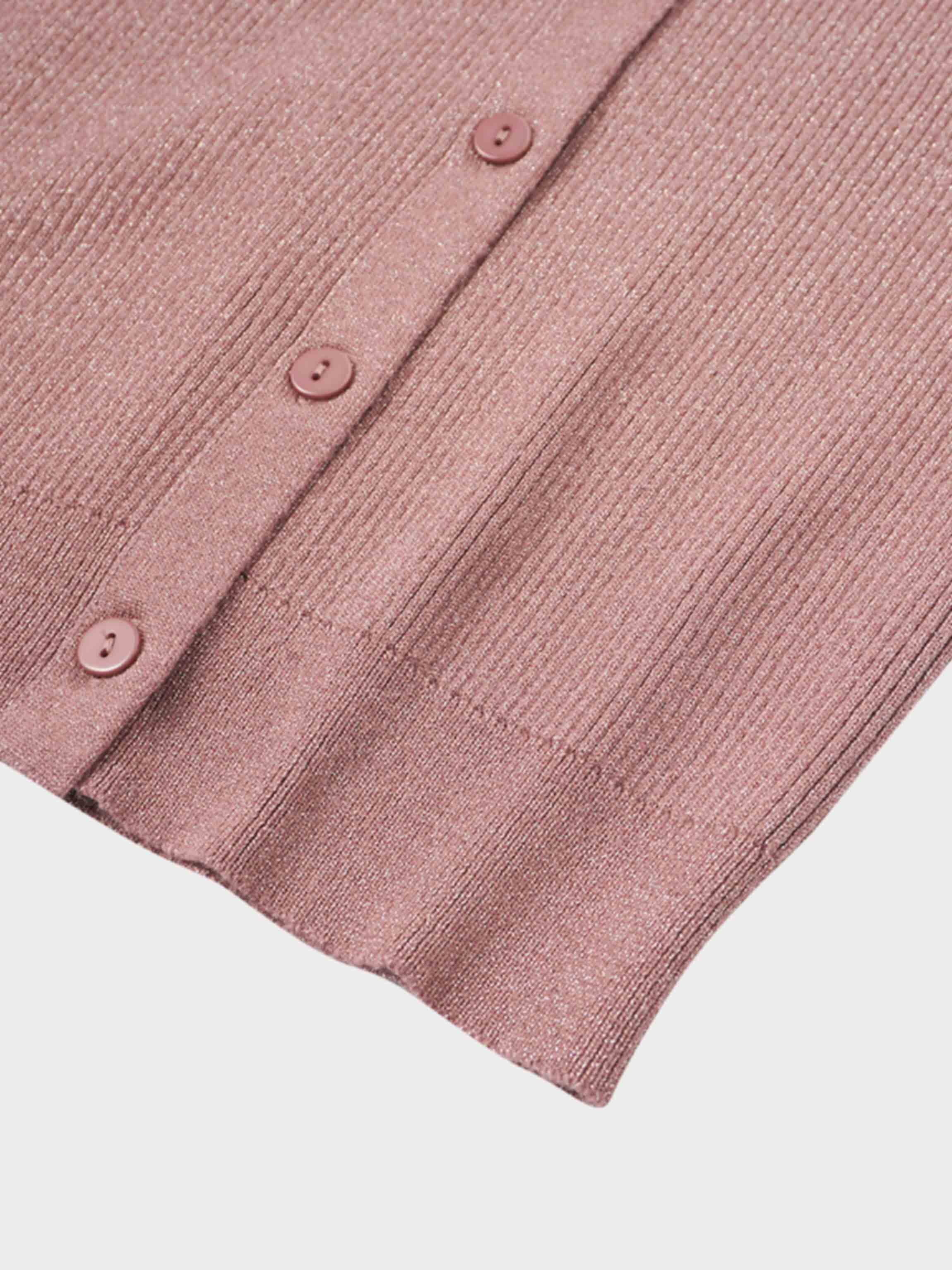 Lurex Ribbed Sweater-Mauve
