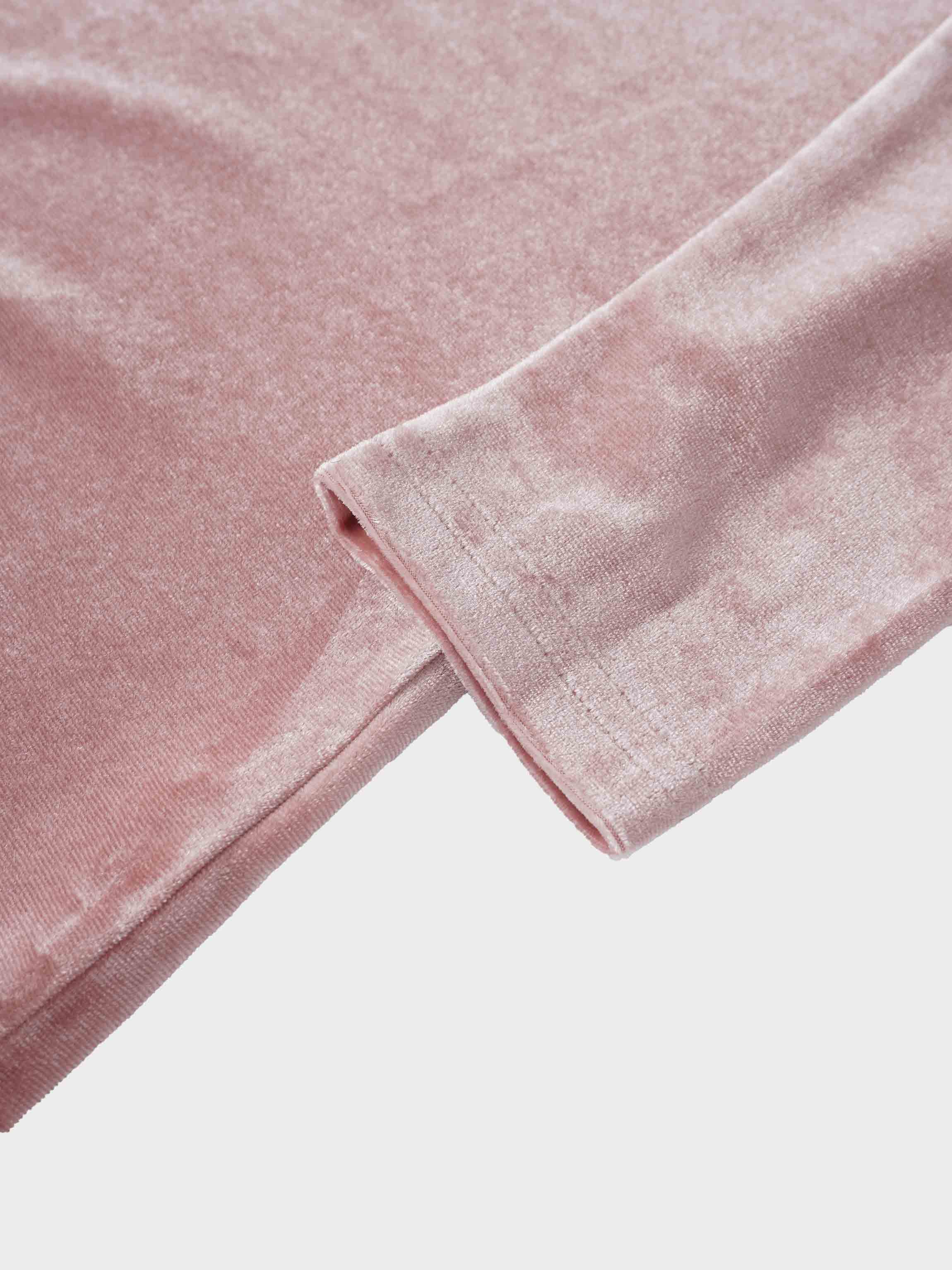 Velour Mock Neck Turtleneck-Blush
