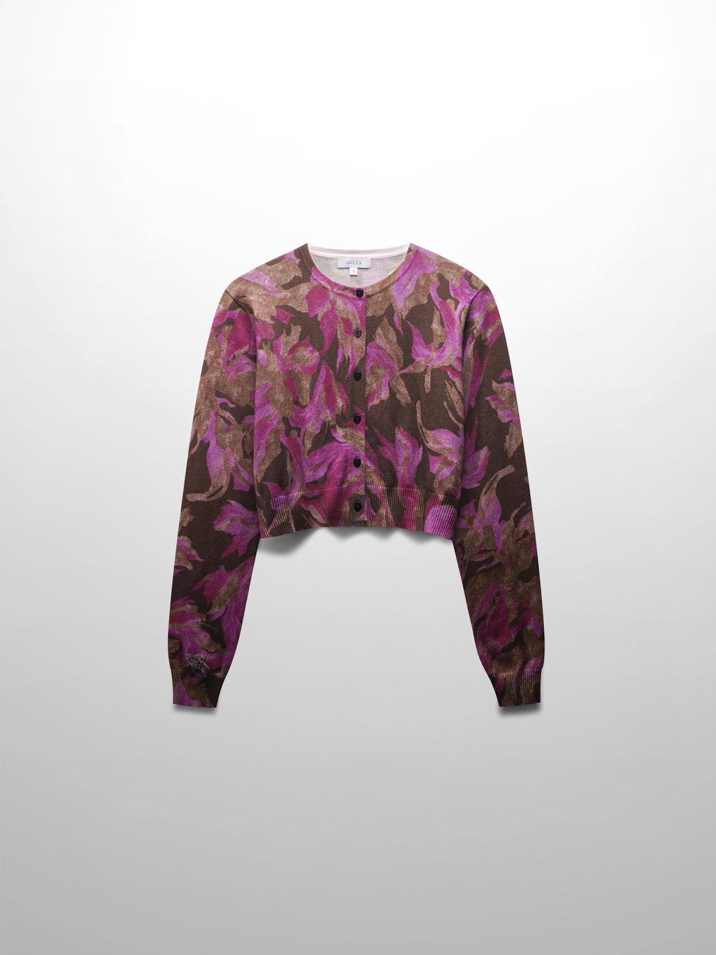 Printed Cardigan-Brown/Pink Floral