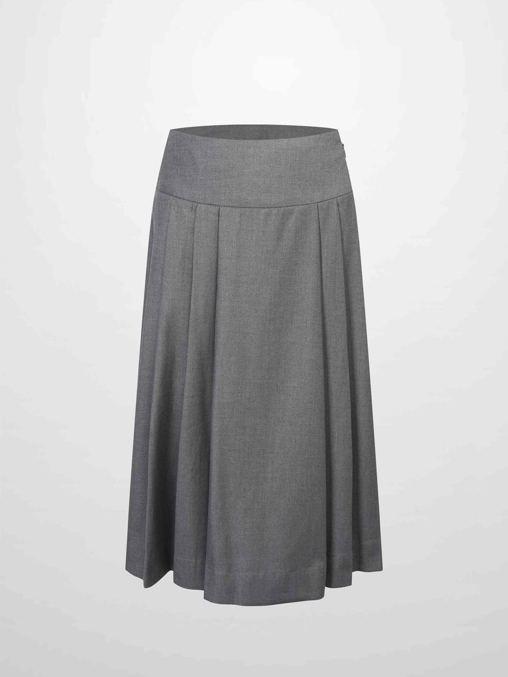 Yoke Pleated Skirt-Grey