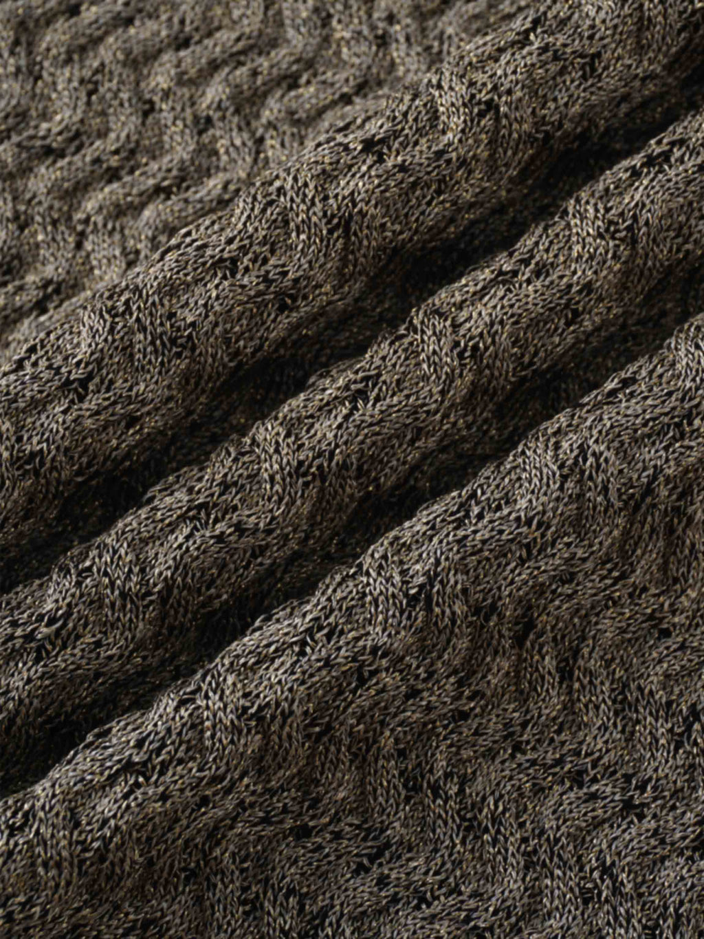 Textured Lurex Crew Sweater-Gold