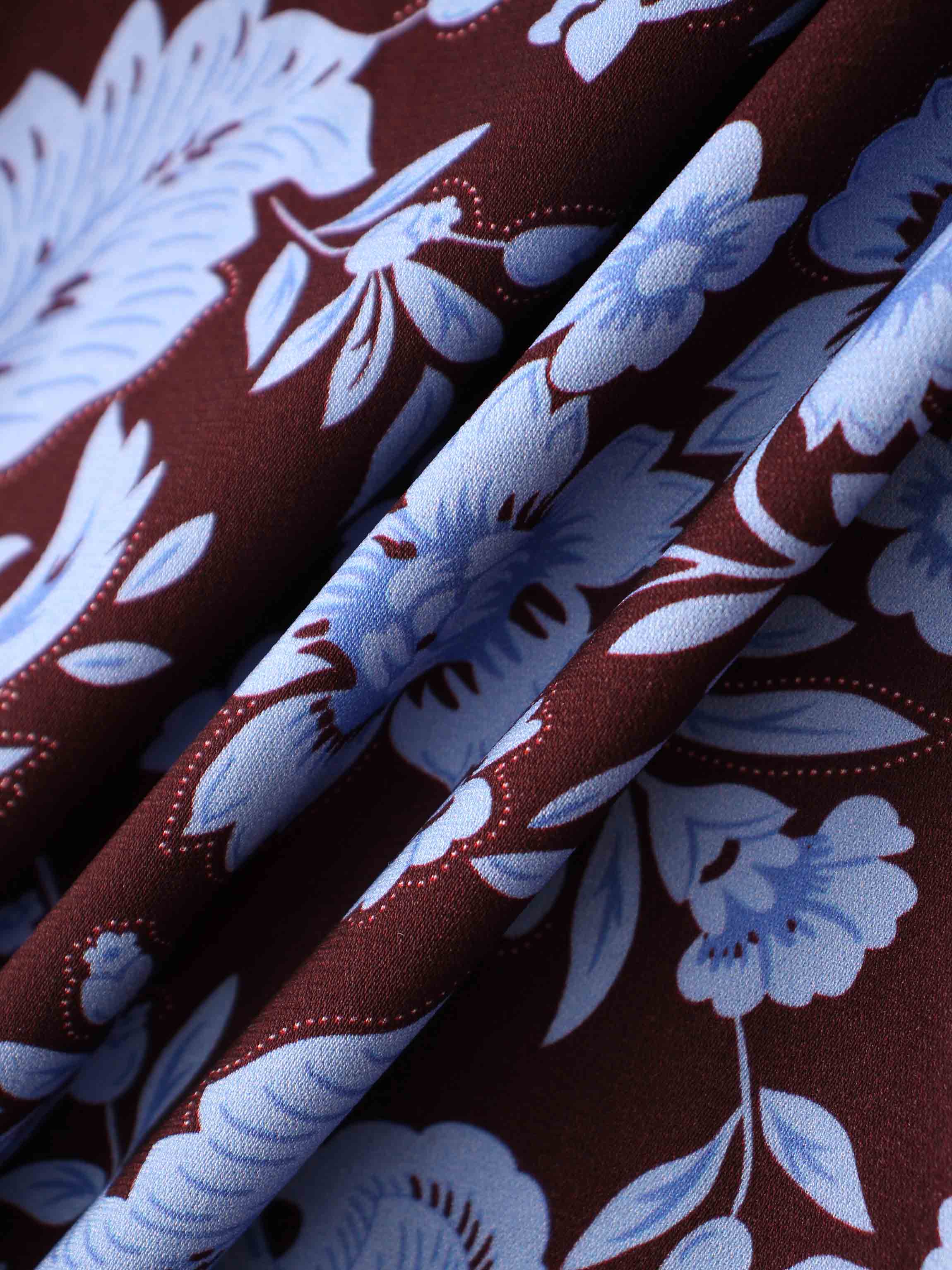 Front Shirred Shirtdress-Lilac Floral