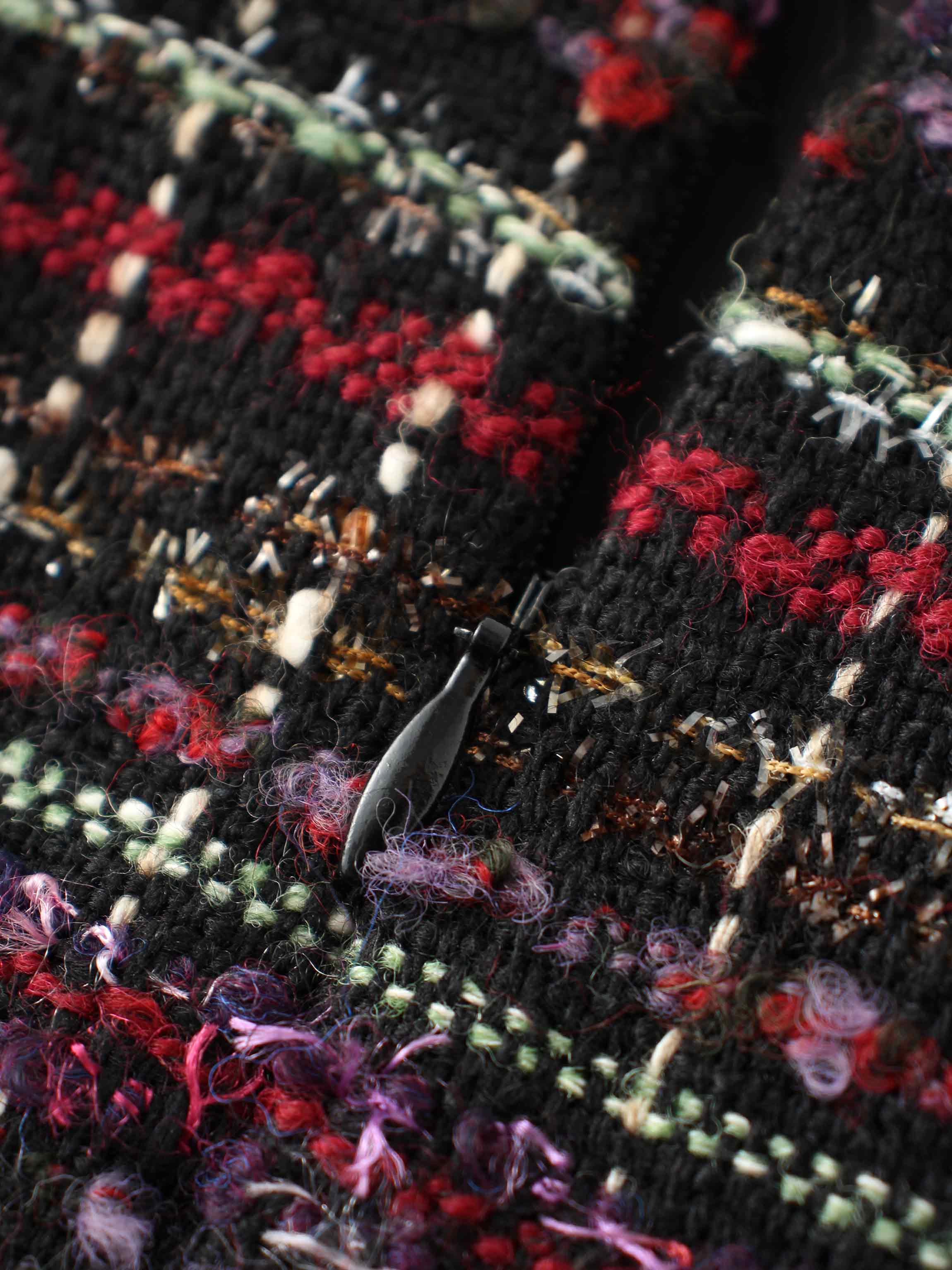 A-Line High Low Skirt-Burgundy Tweed