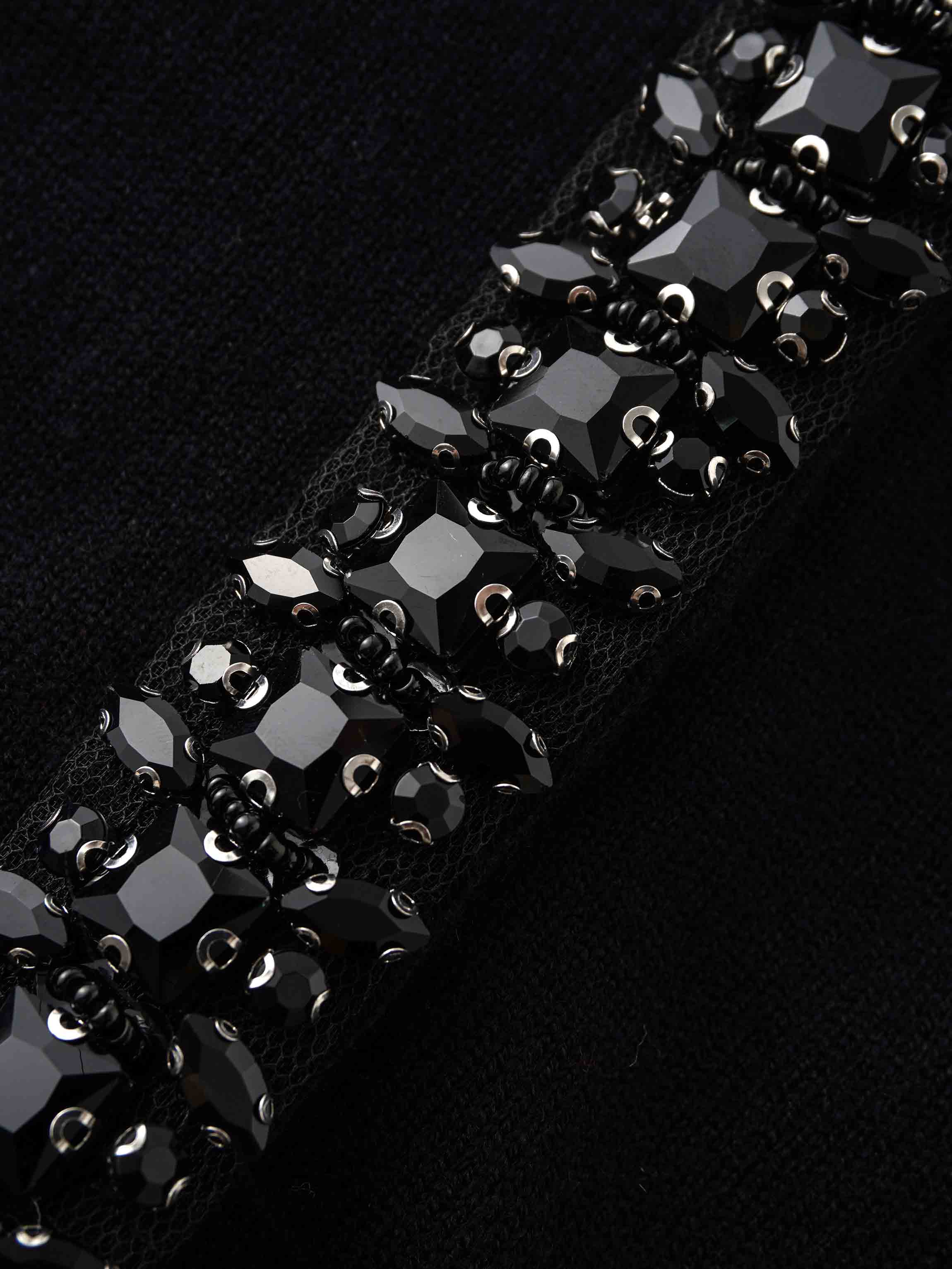 Embellished Cardigan Sweater-Black