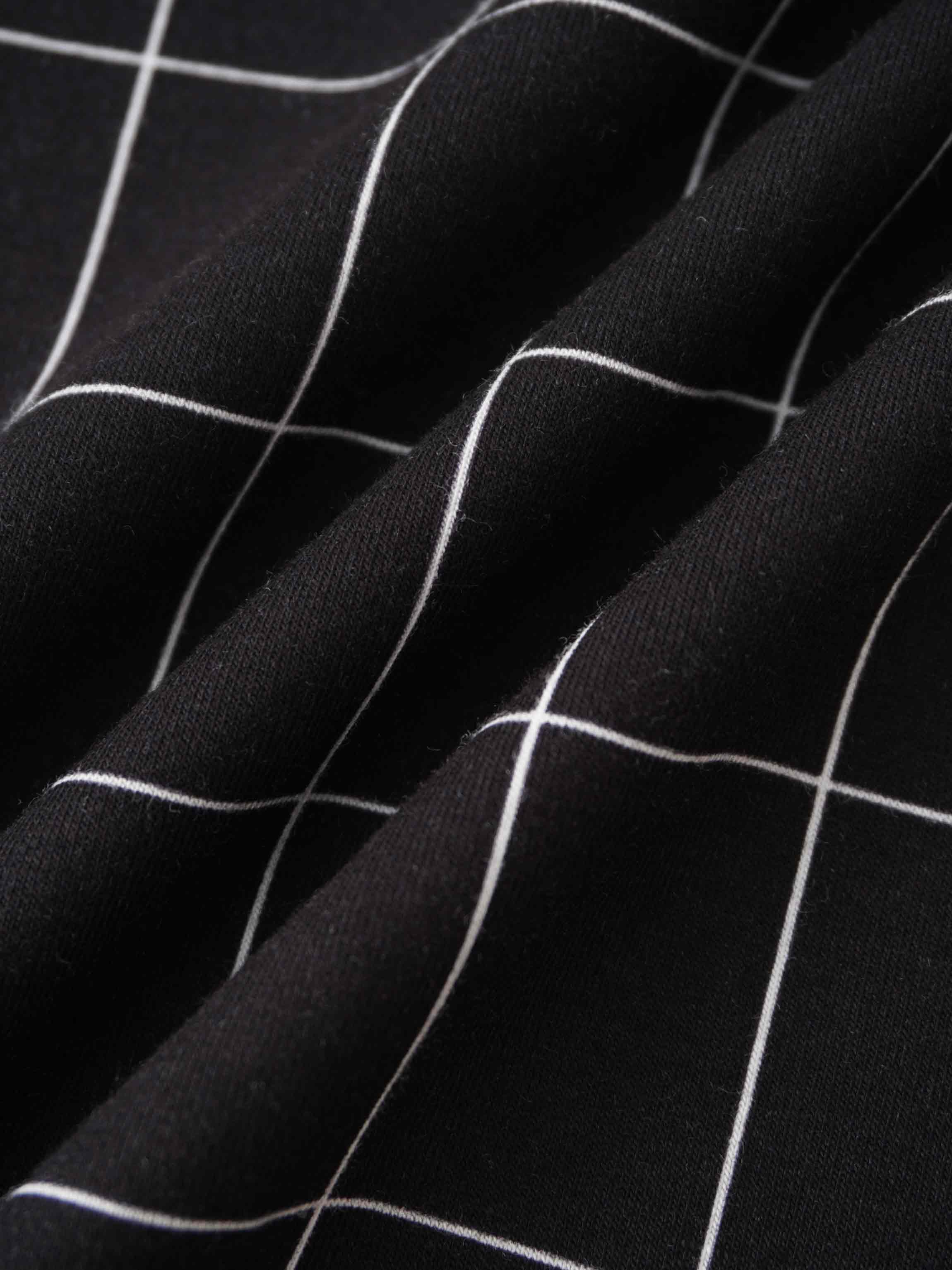 Printed Modal Turtleneck-Black Windowpane