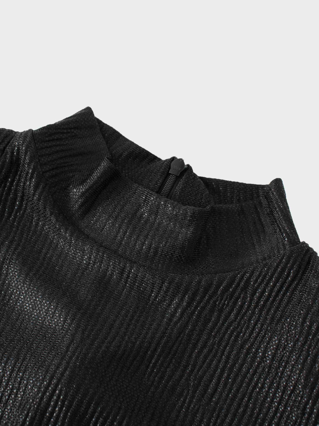 Pleat Bottom Stretch Maxi Dress-Black Shimmer