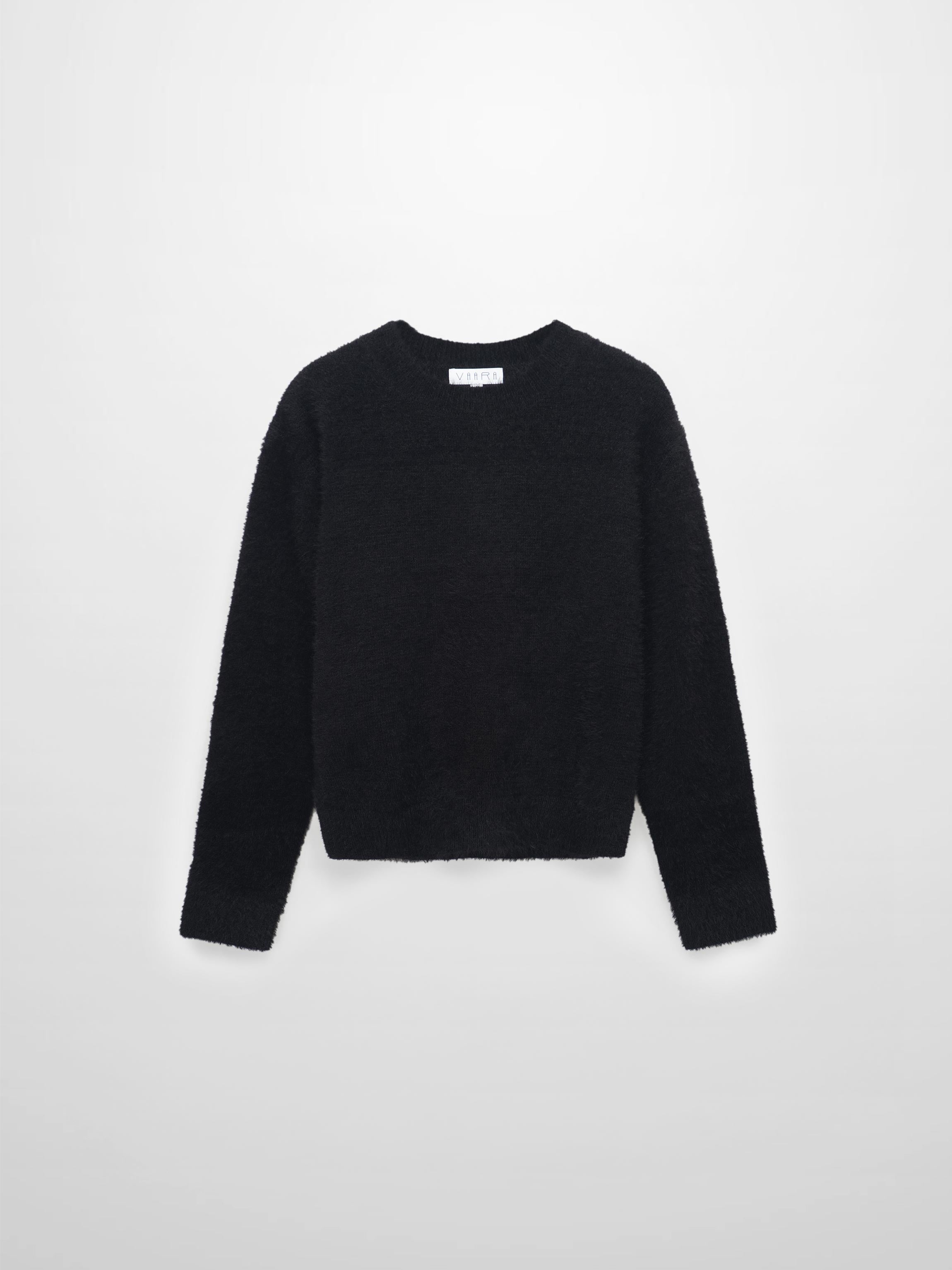 Mohair Crew Neck Sweater-Black