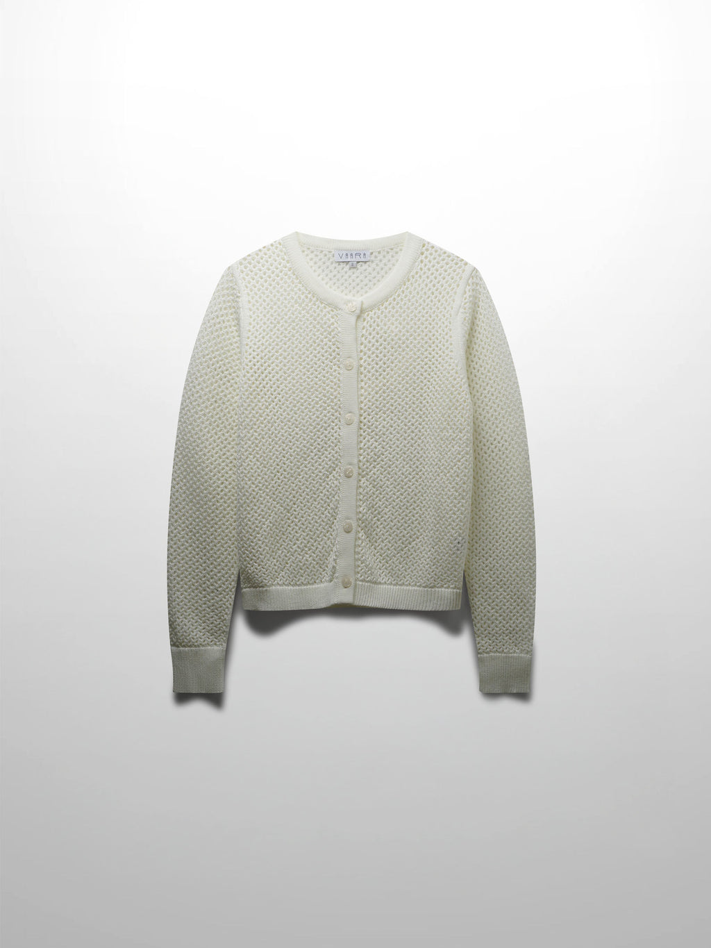 Crochet Knit Button Down Cardigan-White