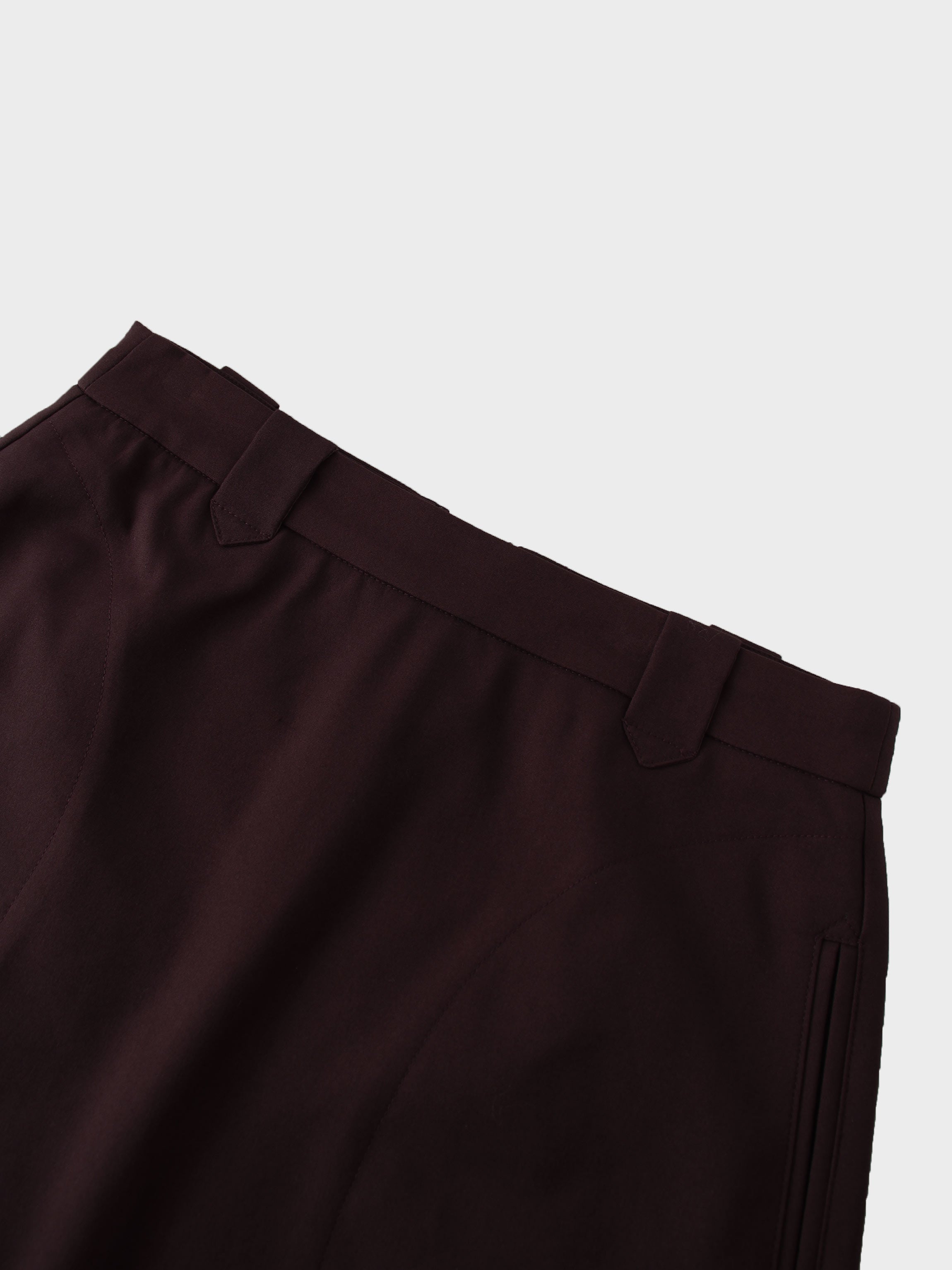 Basic A-Line Skirt-Brown