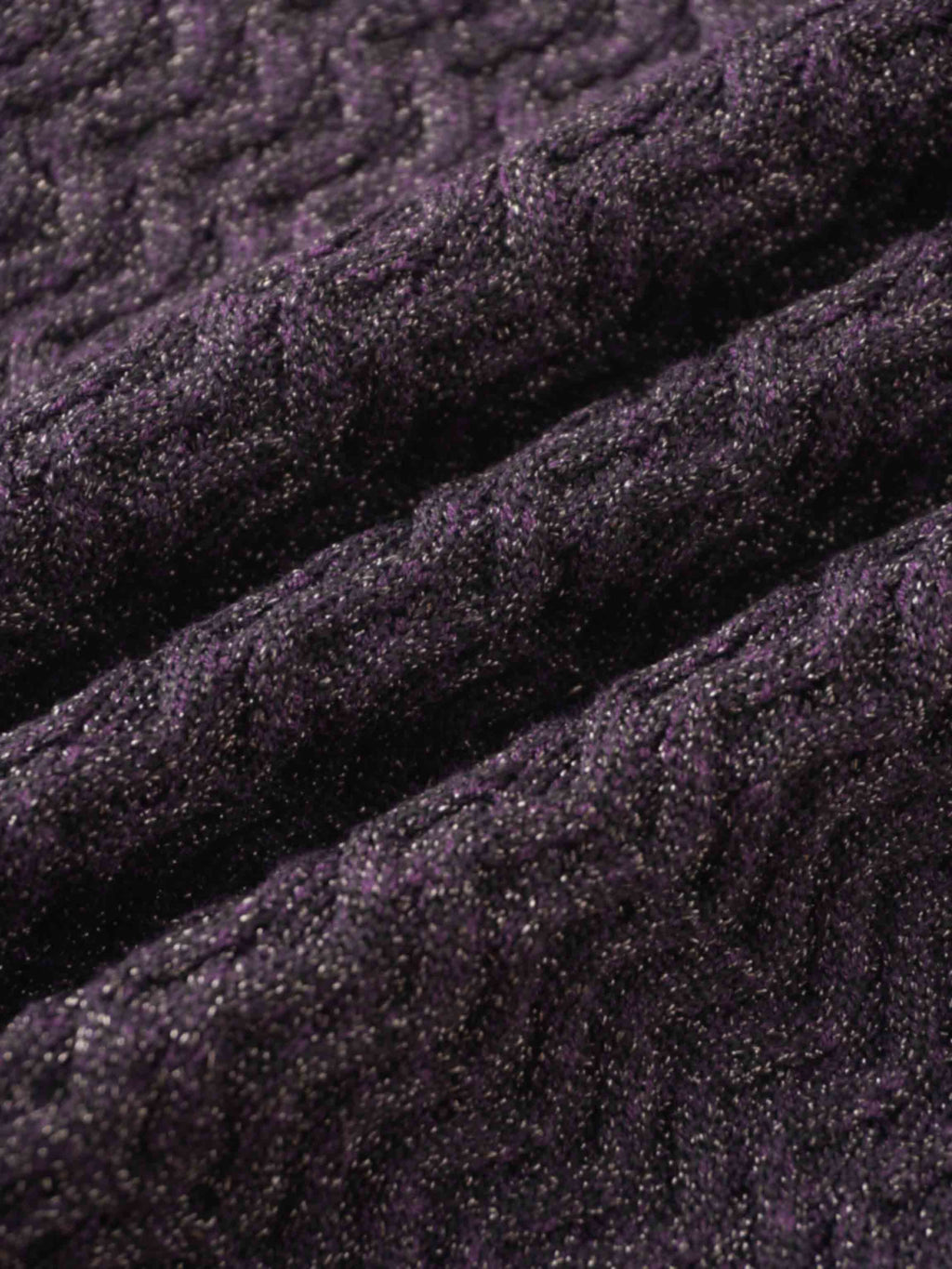 Textured Lurex Crew Sweater-Wine