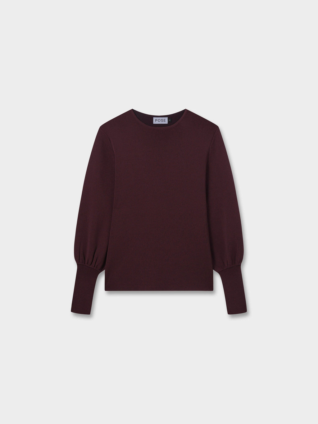 High Cuff Sweater-Burgundy