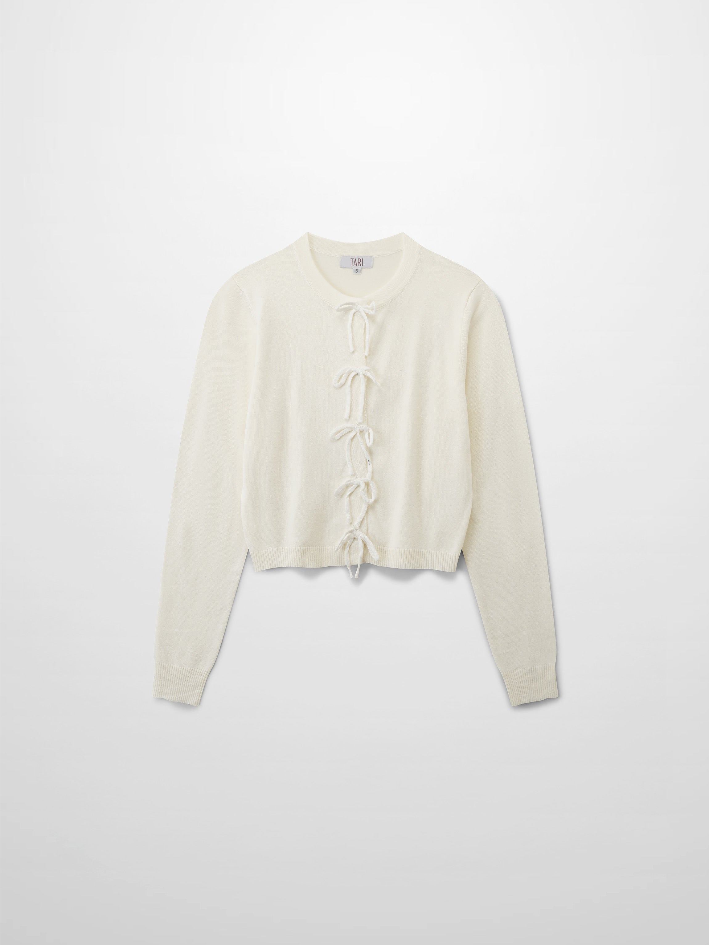 5 Bow Crop Cardigan-Ivory