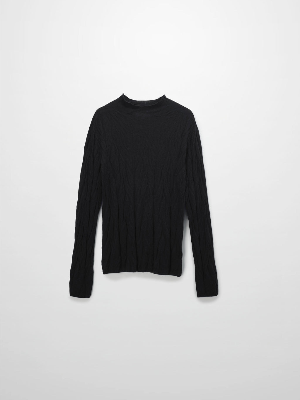 Leaf Design Turtleneck-Black