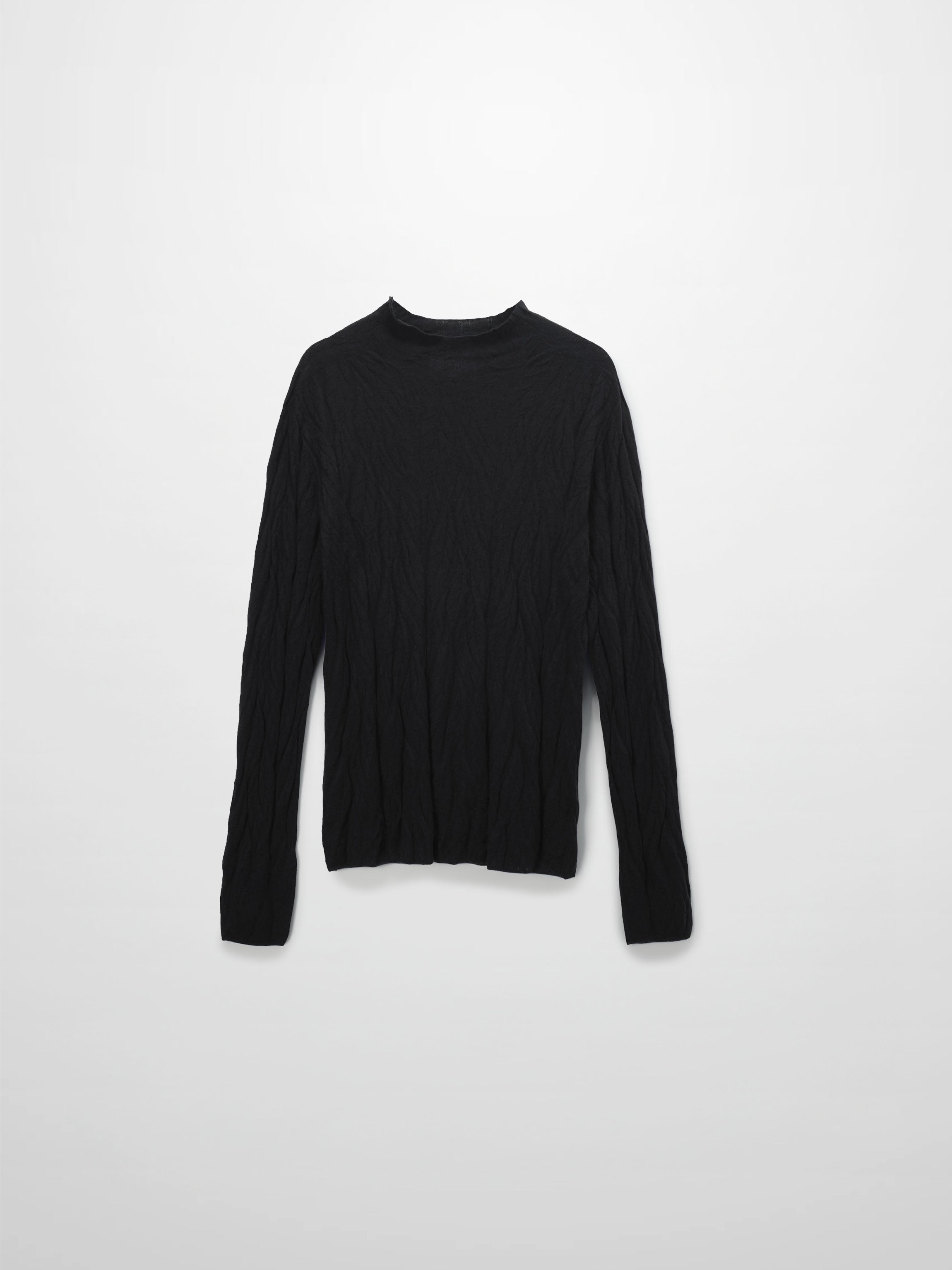 Leaf Design Turtleneck-Black