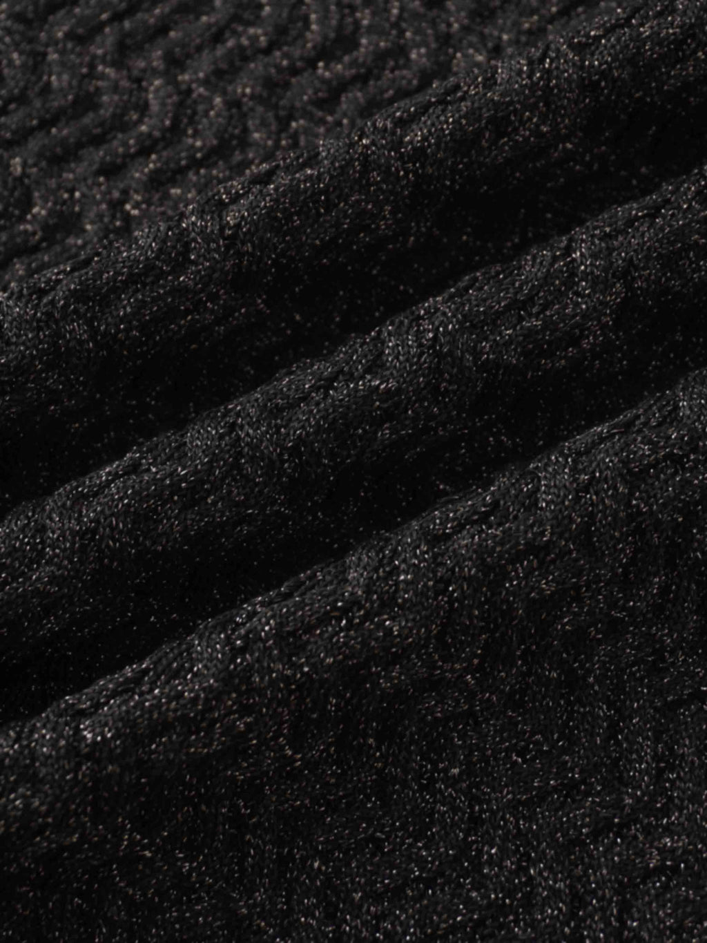 Textured Lurex Crew Sweater-Black