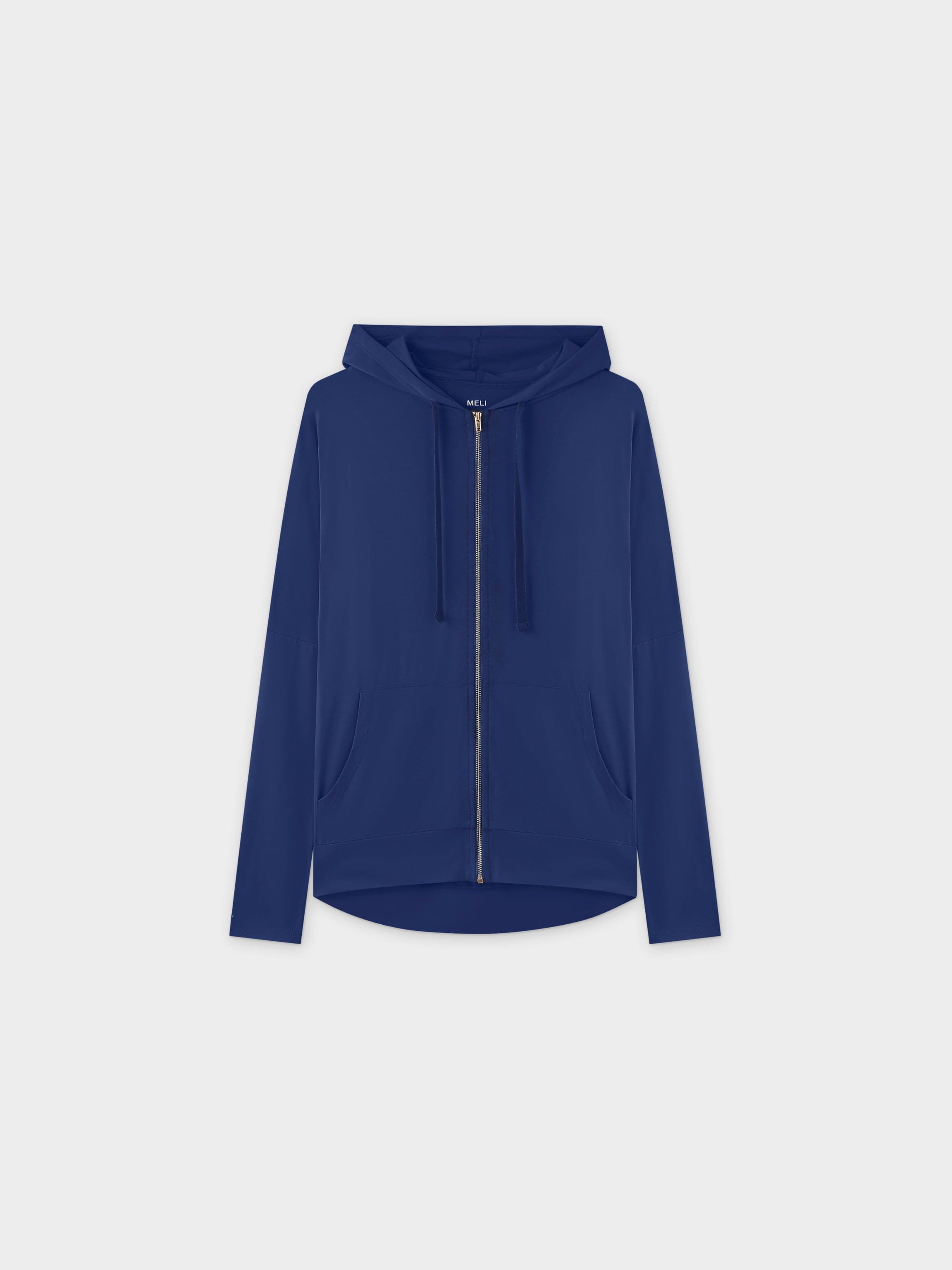 ZIP UP HOODIE-NAVY