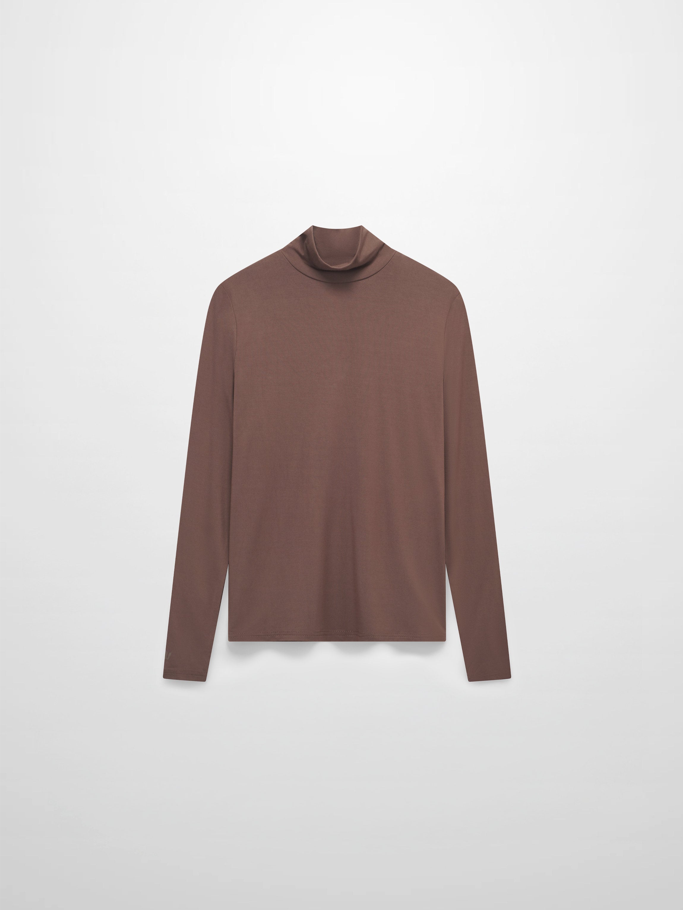 Modal Turtleneck Long Sleeve-Mocha Mousse